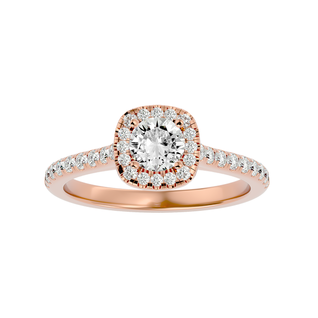 Ella Solitaire Halo Ring