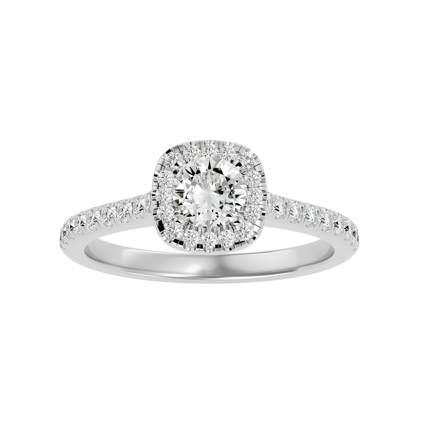 Ella Solitaire Halo Ring