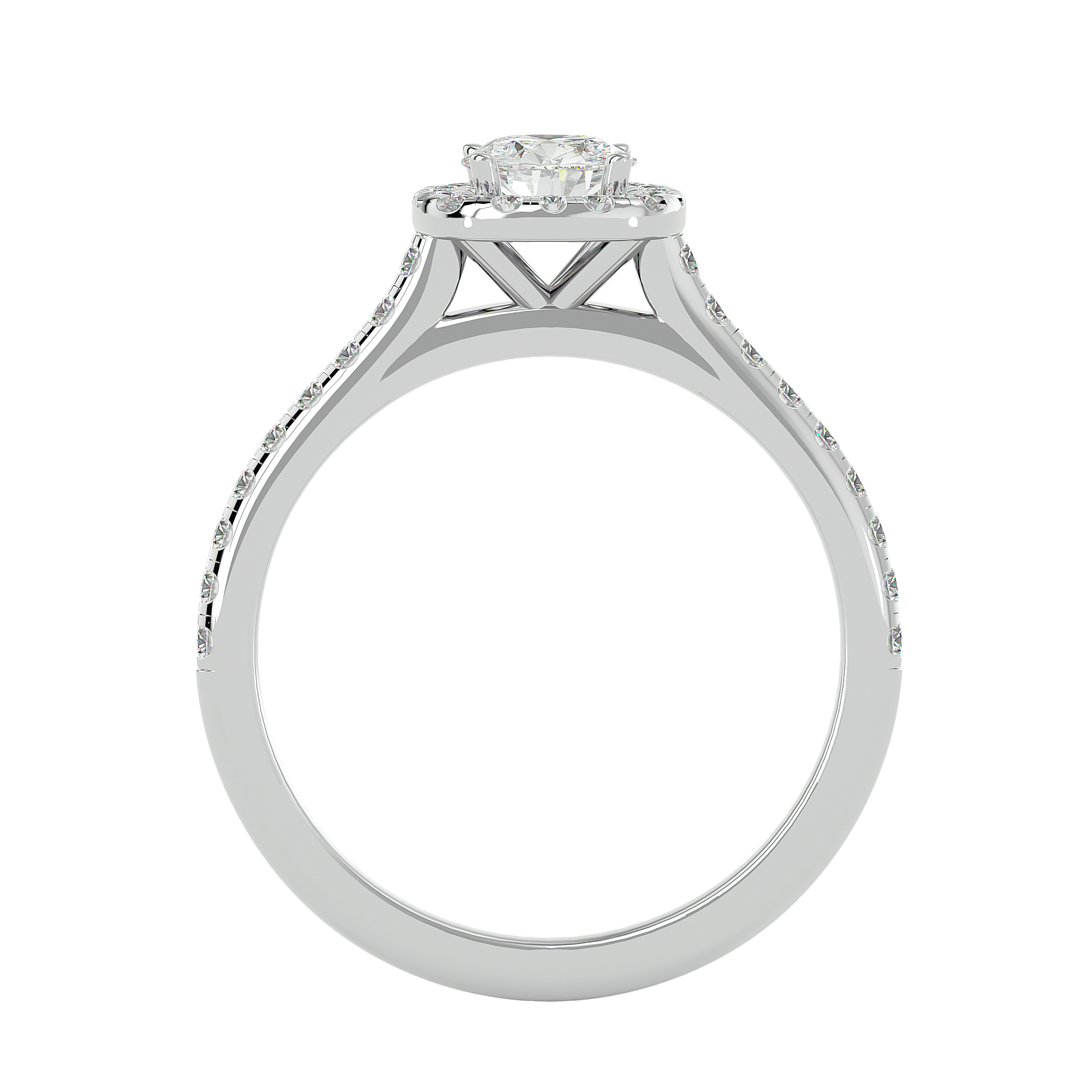 Ella Solitaire Halo Ring