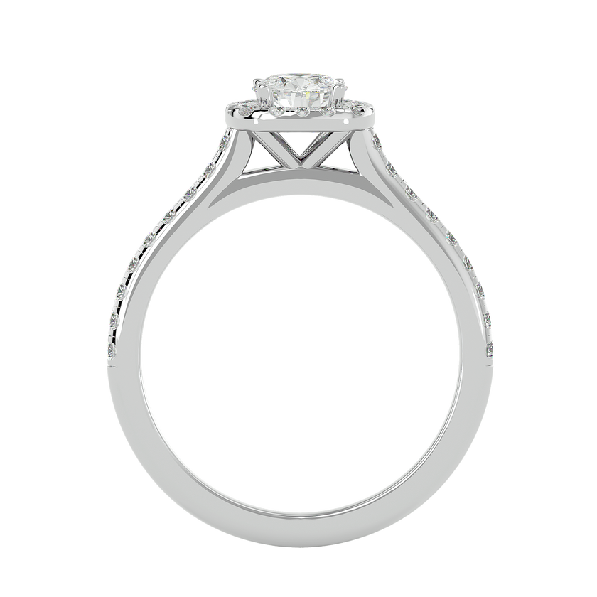Ella Solitaire Halo Ring