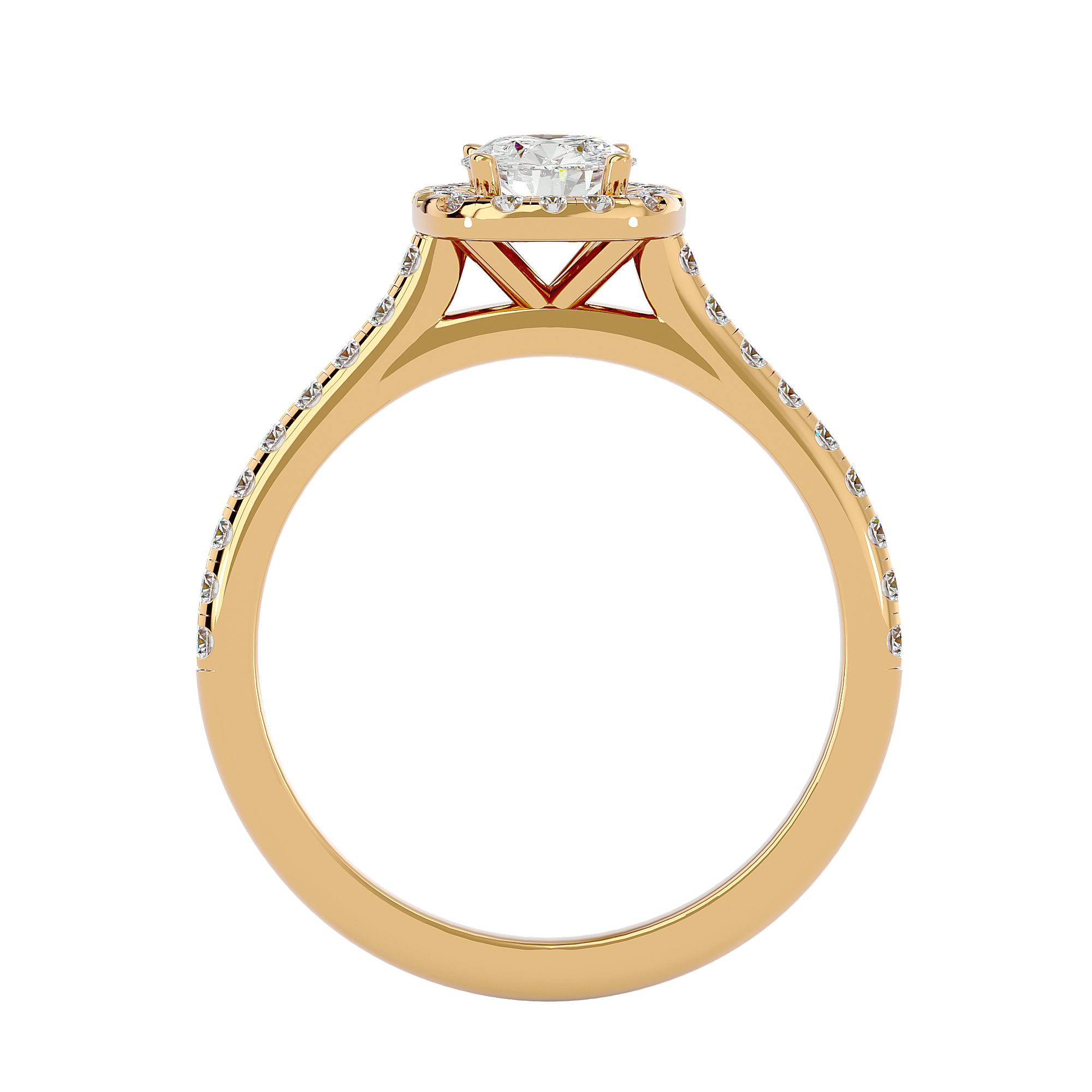 Ella Solitaire Halo Ring