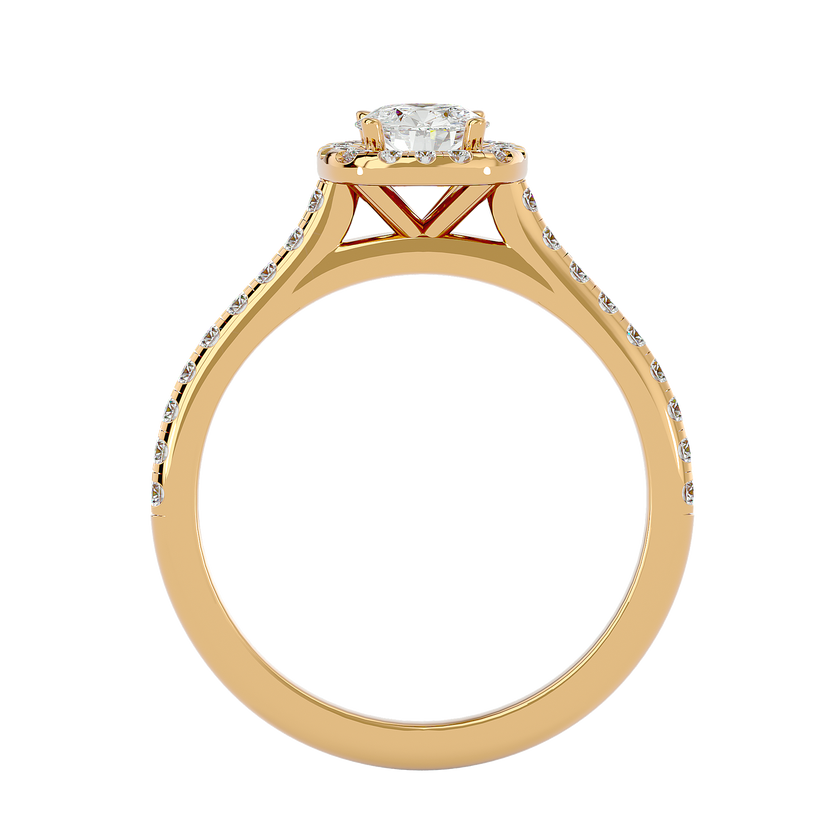 Ella Solitaire Halo Ring