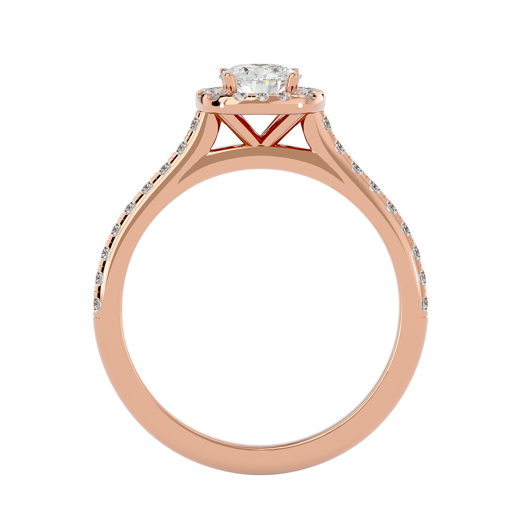 Ella Solitaire Halo Ring