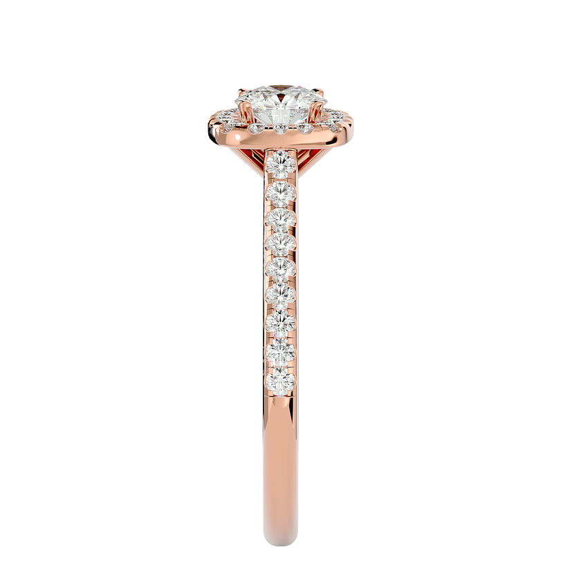 Ella Solitaire Halo Ring