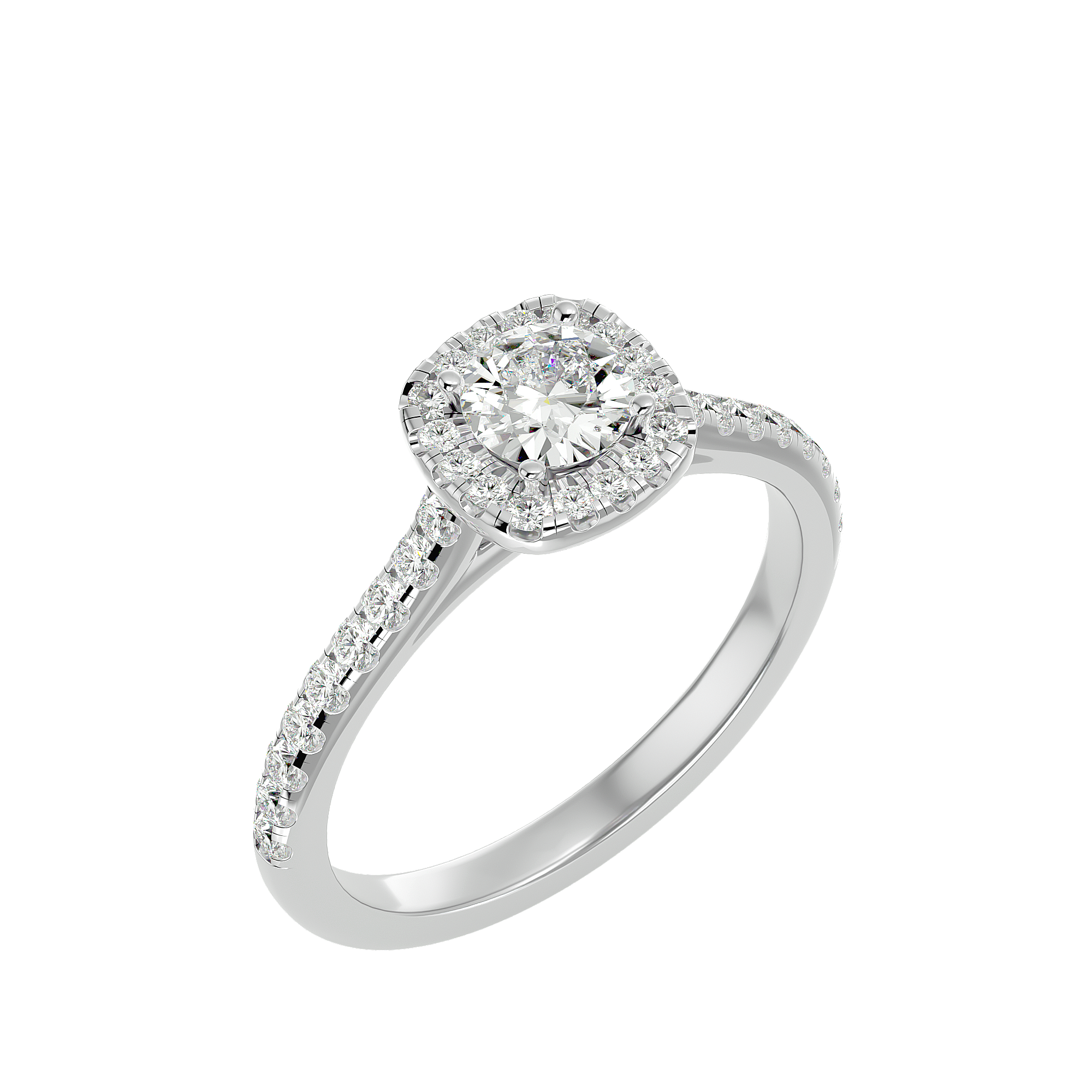 Ella Solitaire Halo Ring