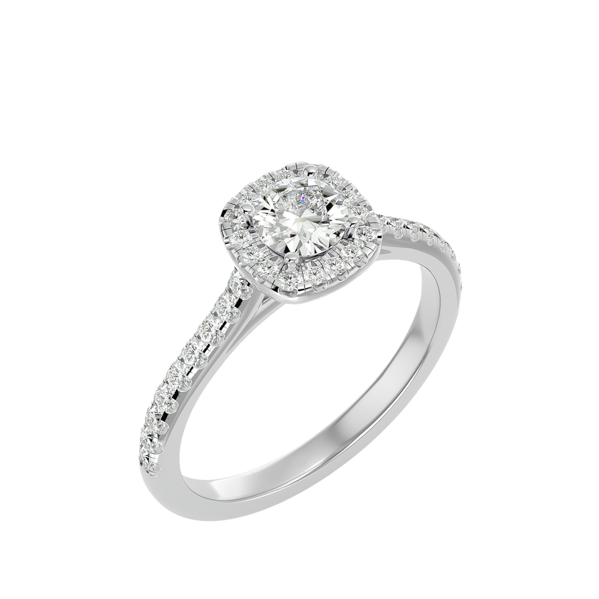 Ella Solitaire Halo Ring