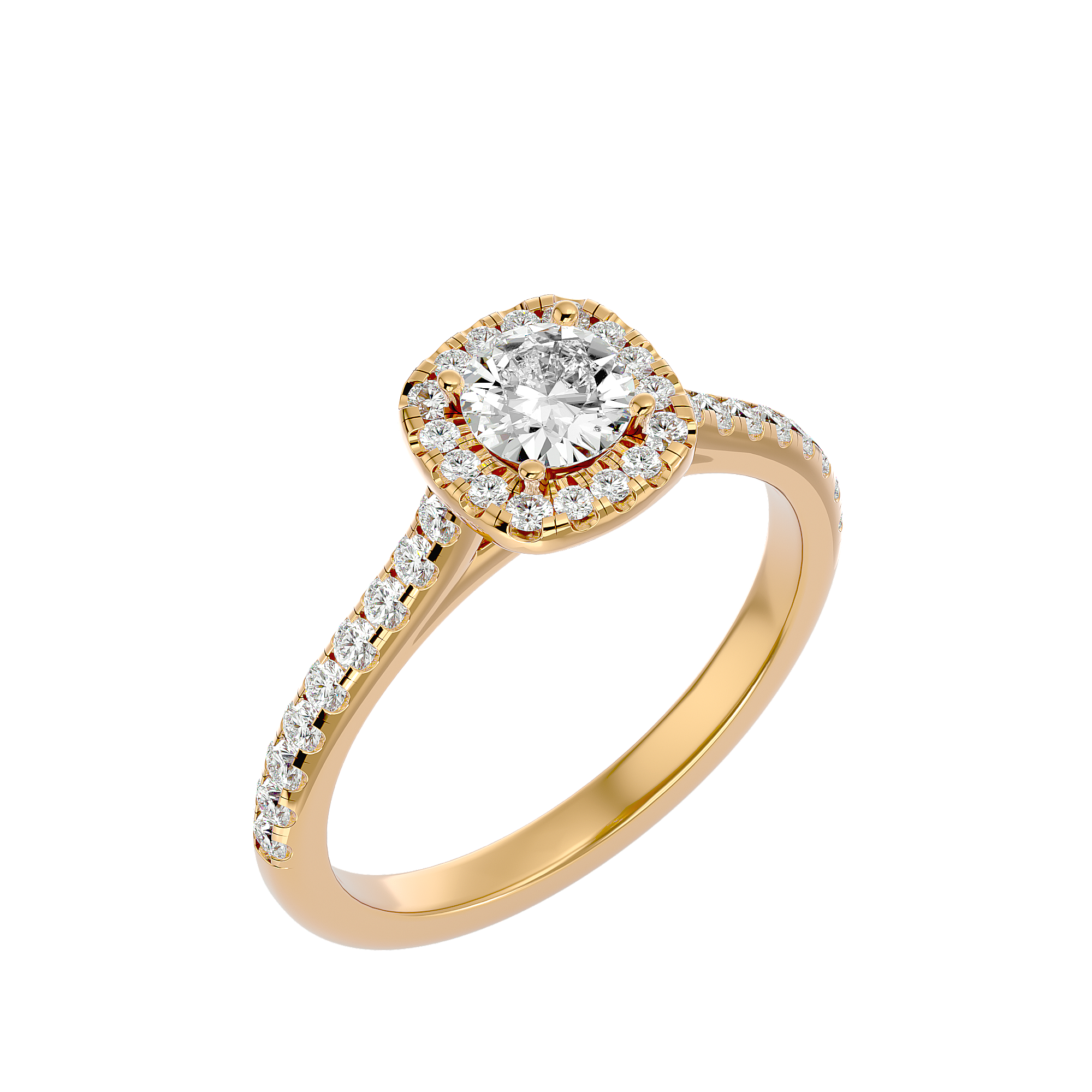 Ella Solitaire Halo Ring