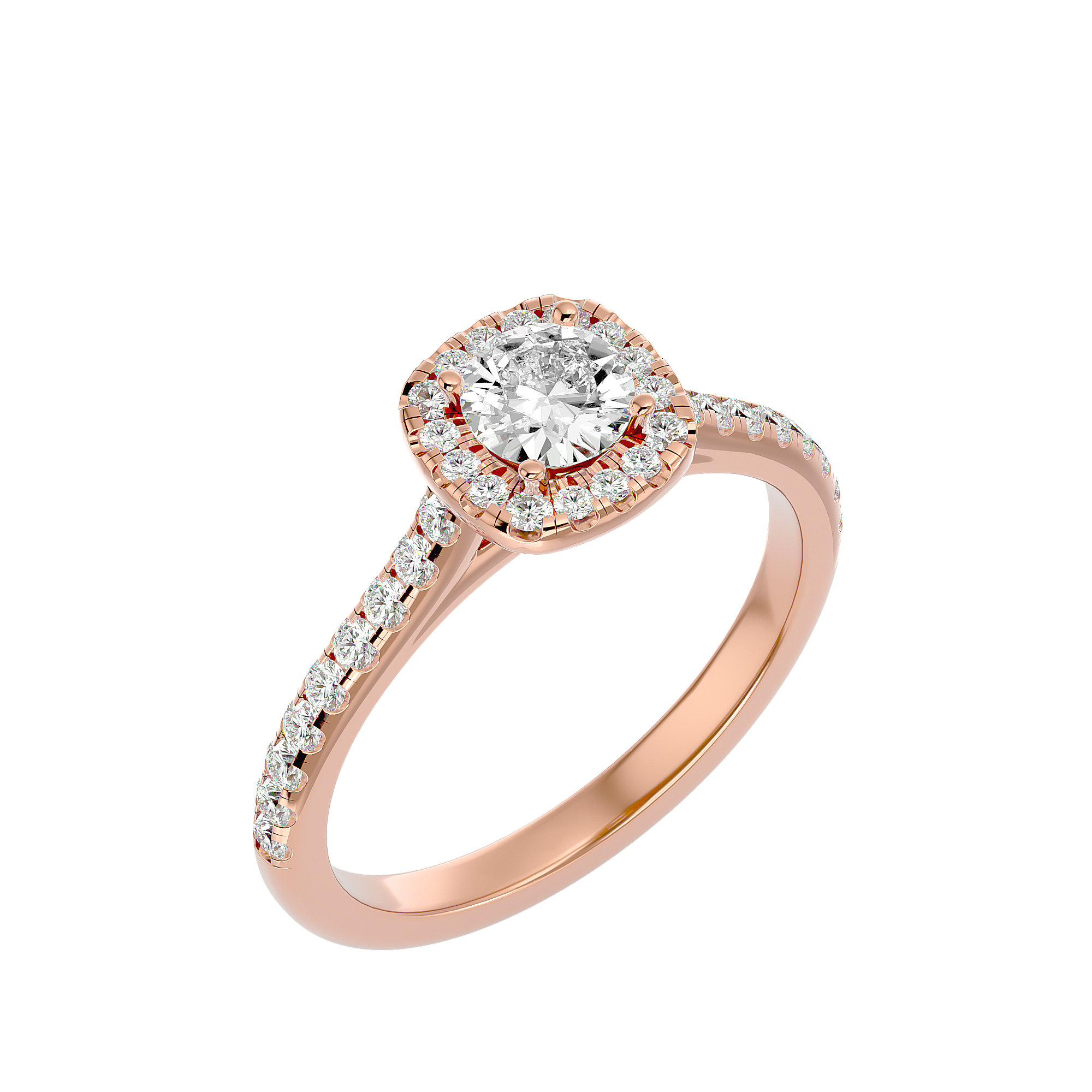 Ella Solitaire Halo Ring