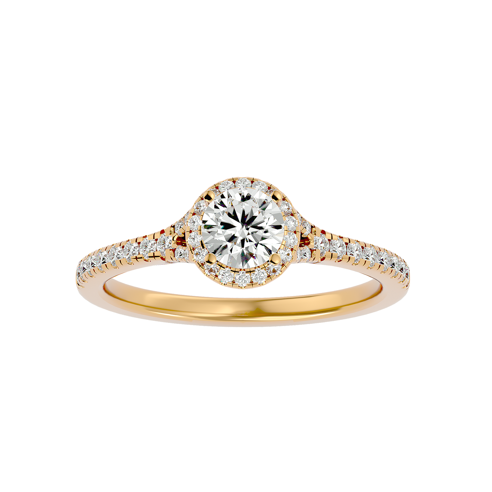 Ava Solitaire Halo Ring