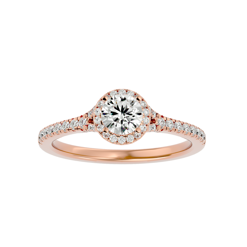 Ava Solitaire Halo Ring
