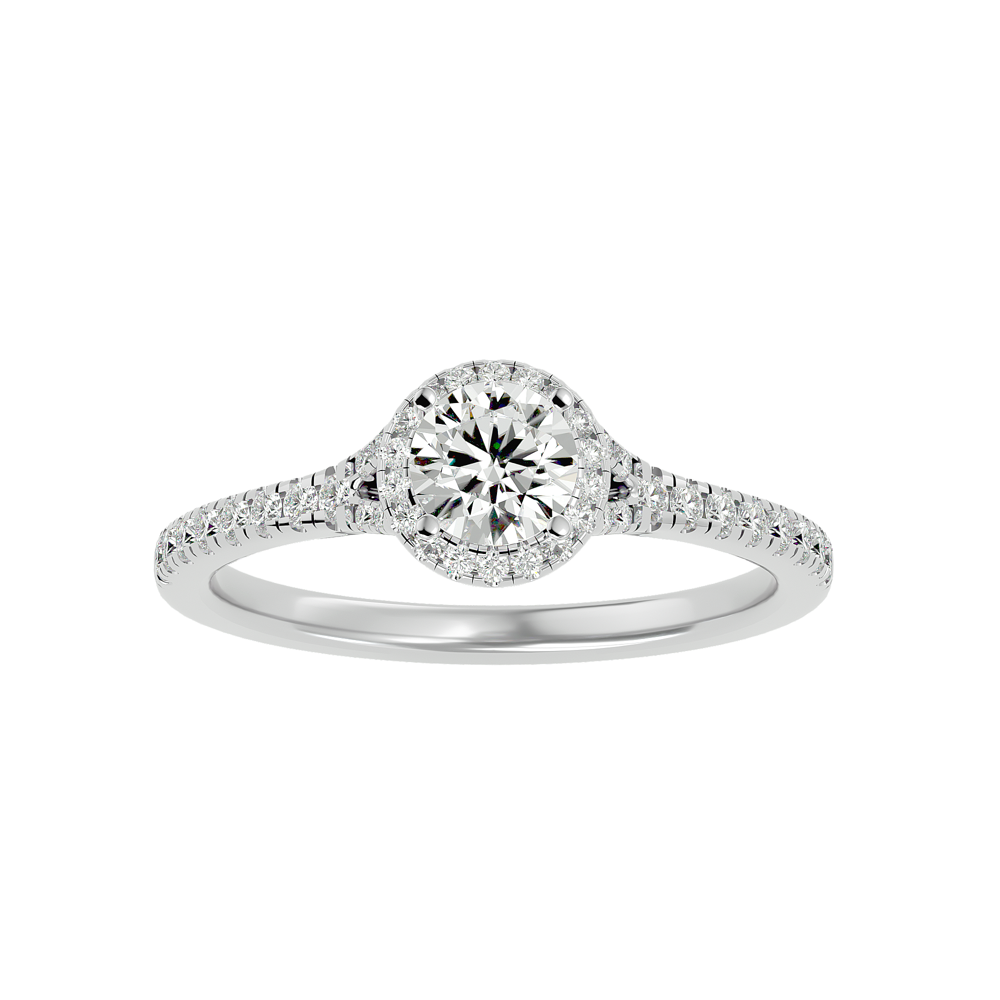 Ava Solitaire Halo Ring
