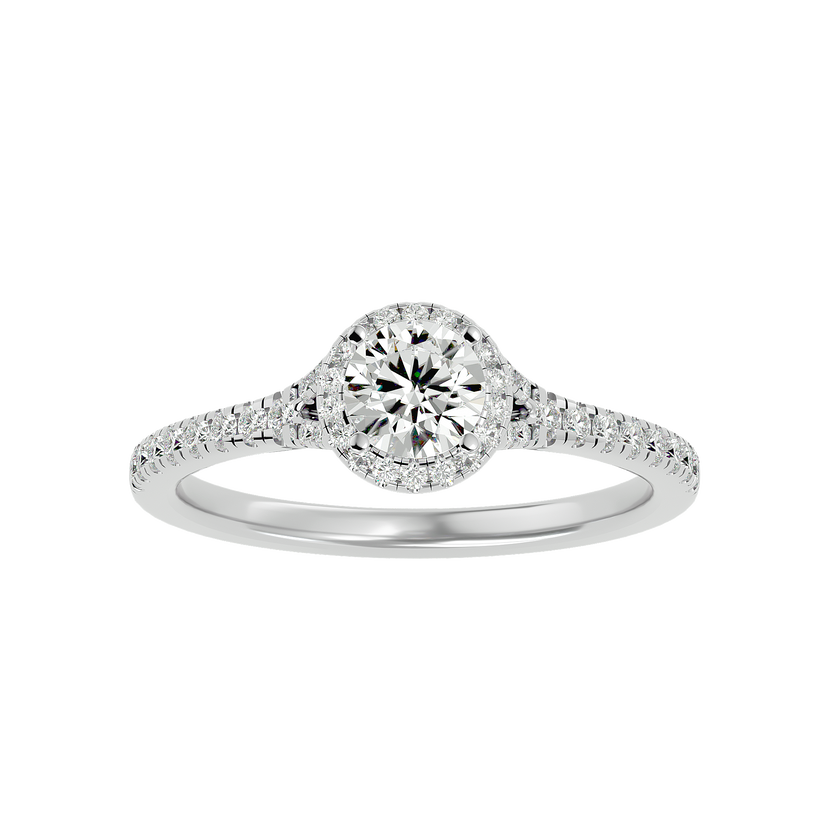 Ava Solitaire Halo Ring