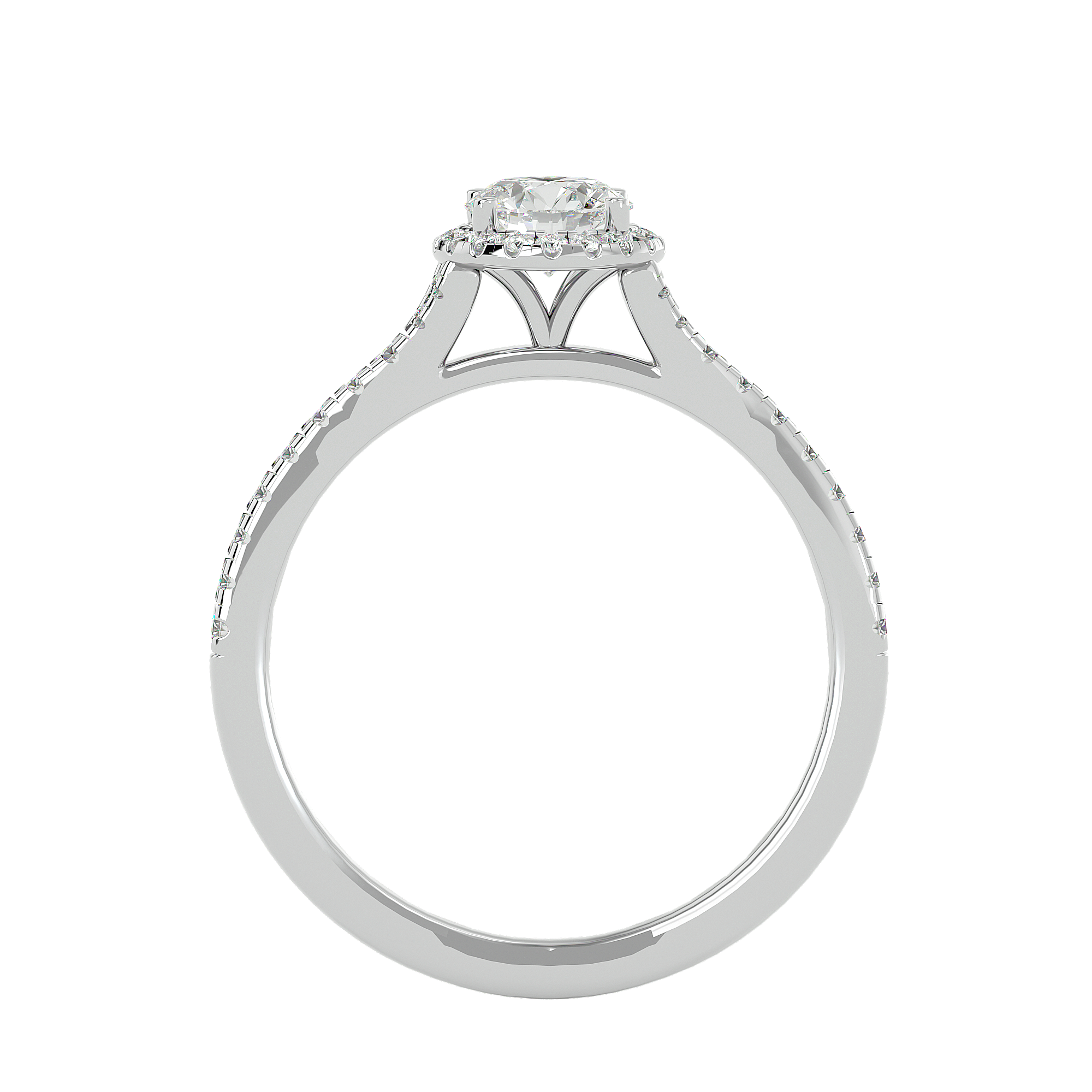 Ava Solitaire Halo Ring