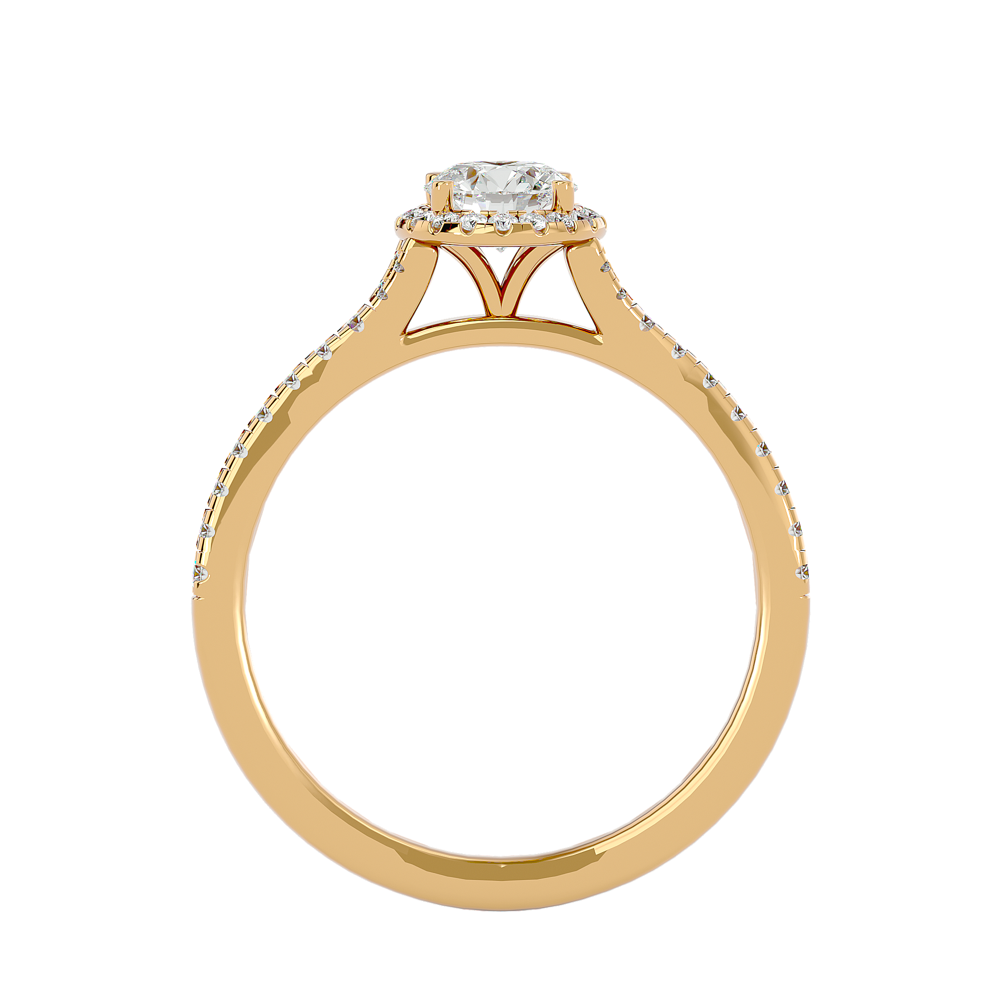 Ava Solitaire Halo Ring