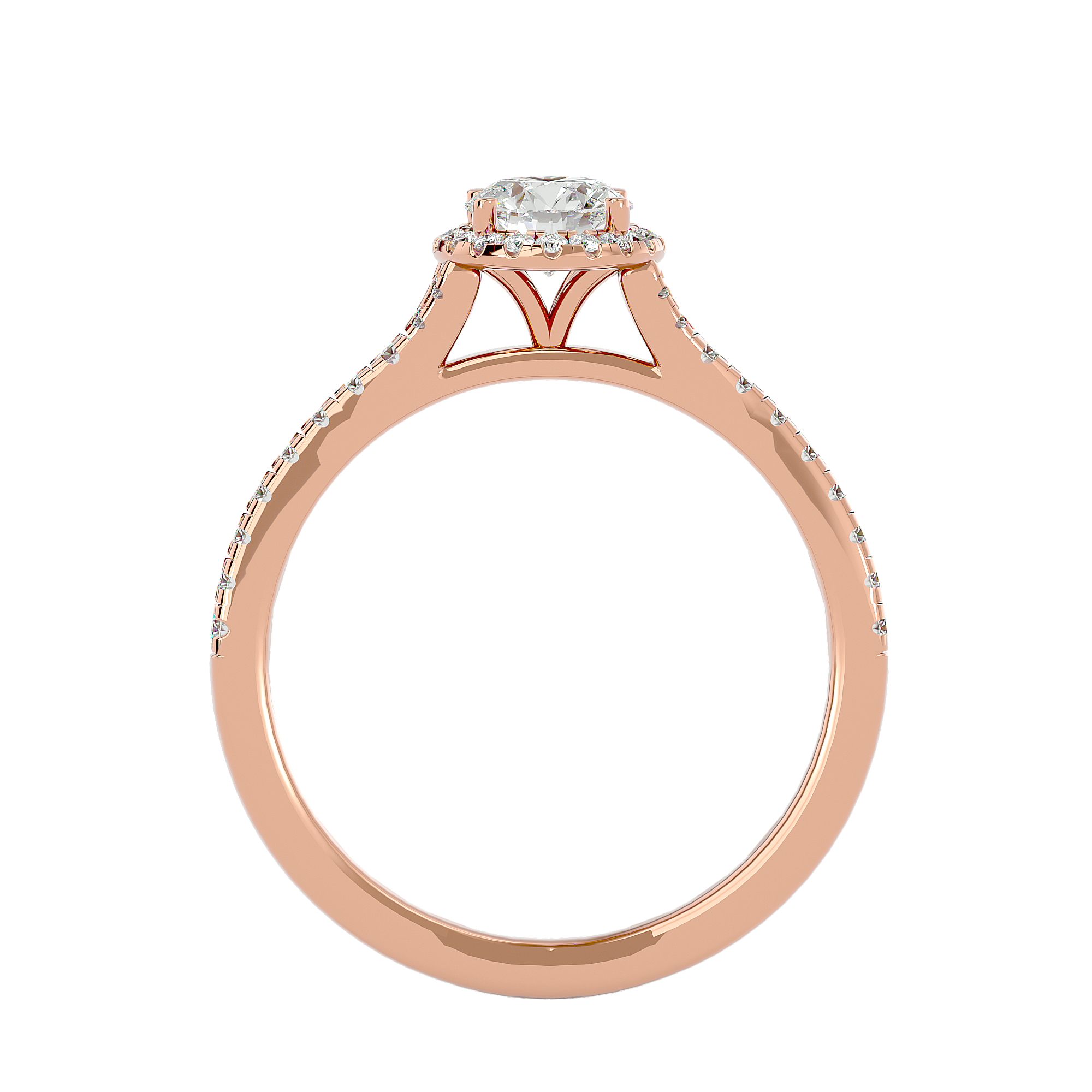 Ava Solitaire Halo Ring