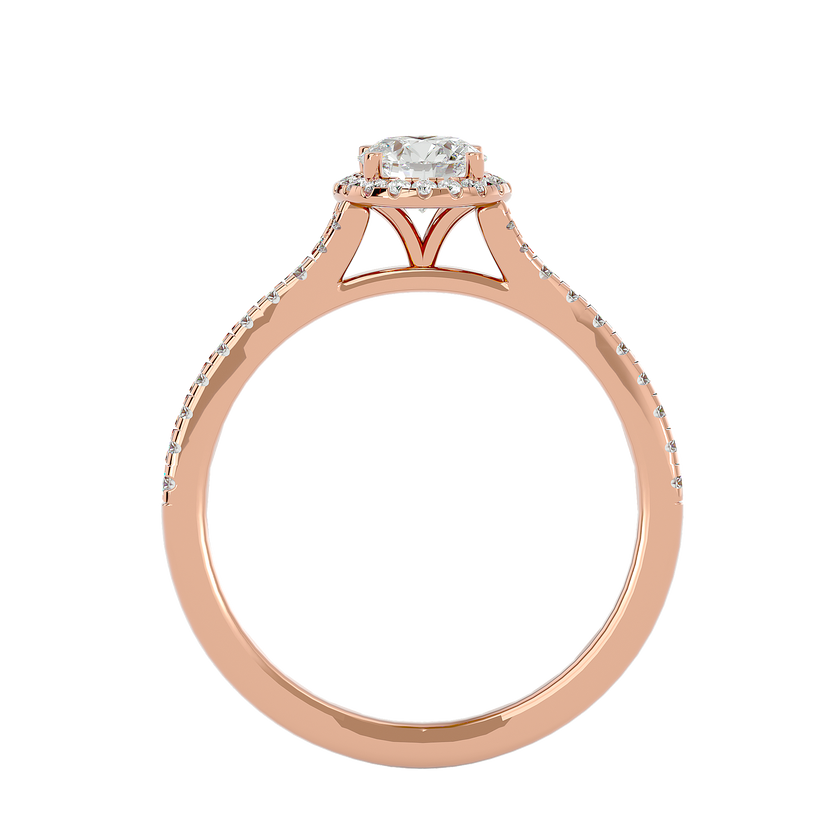 Ava Solitaire Halo Ring