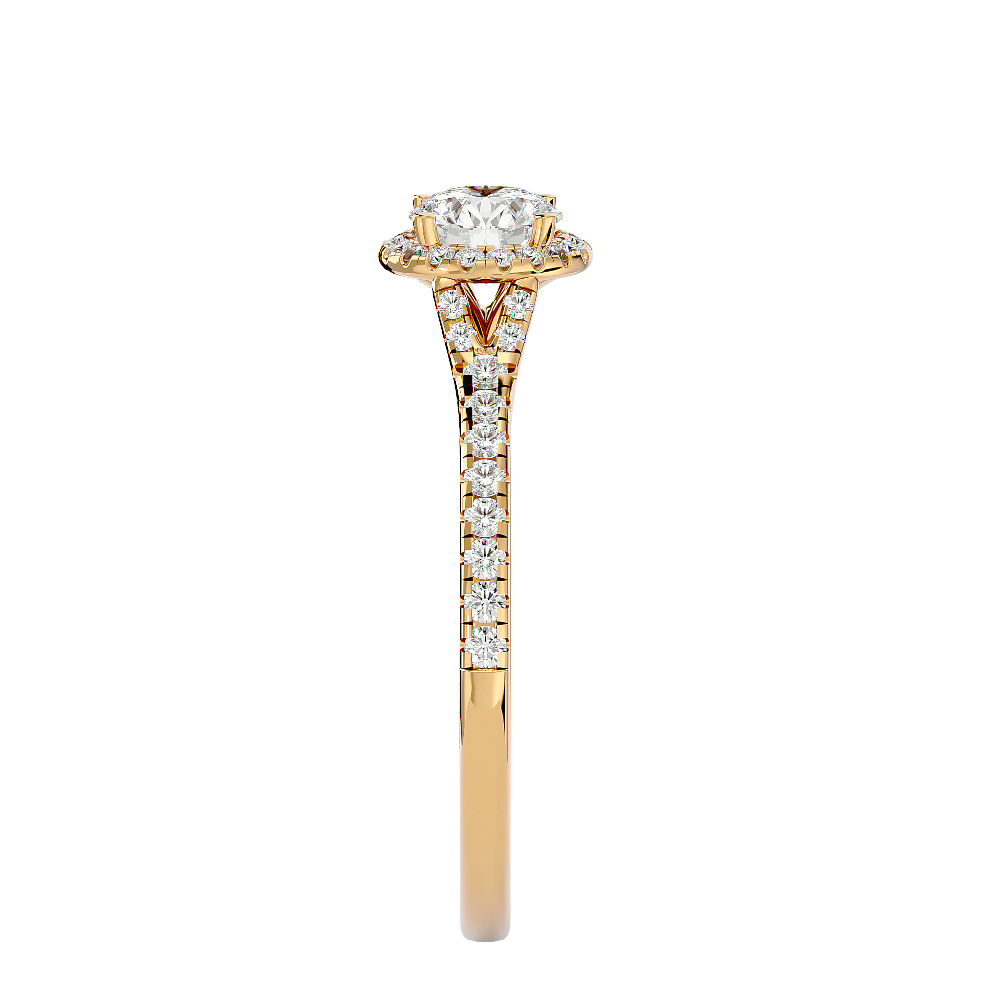 Ava Solitaire Halo Ring
