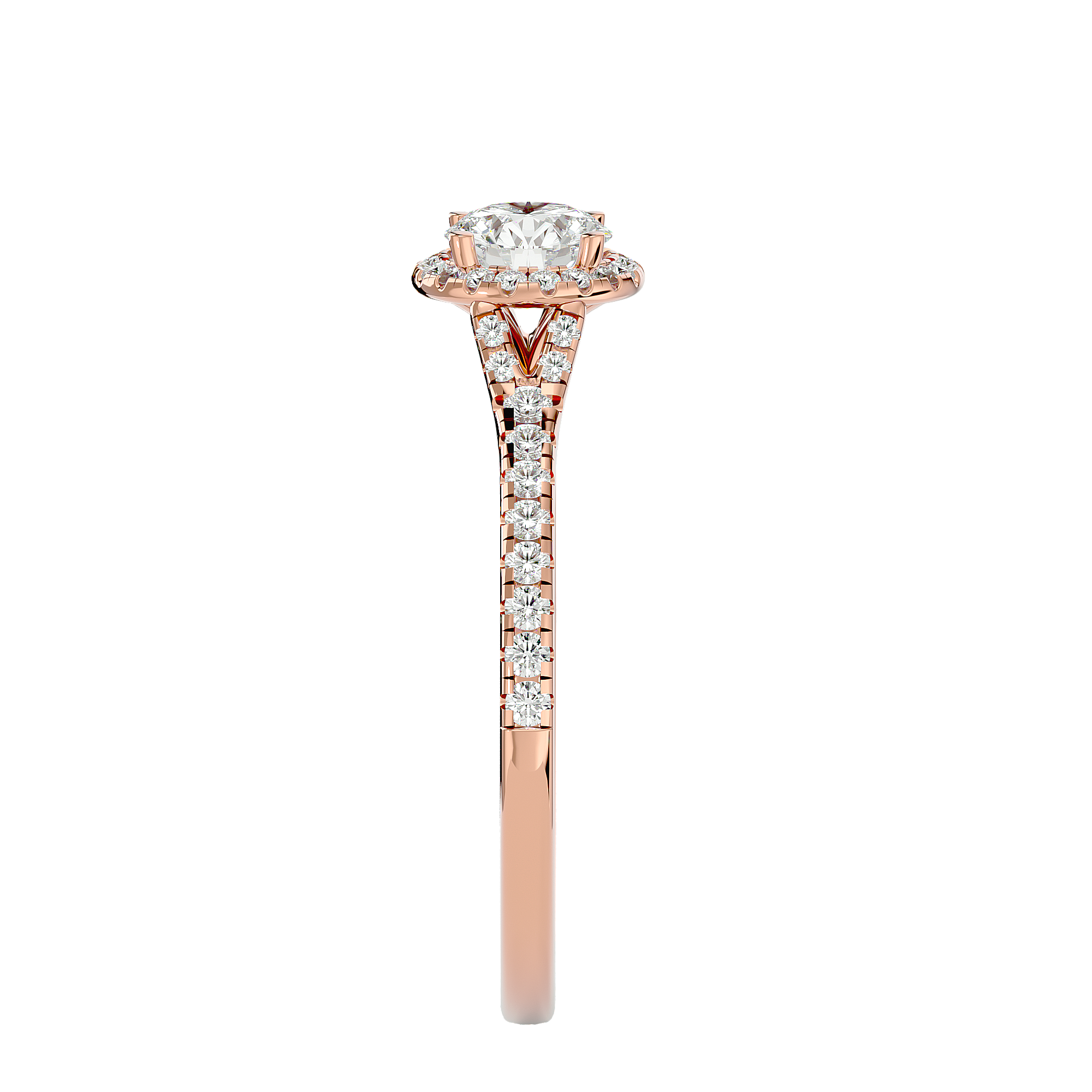 Ava Solitaire Halo Ring