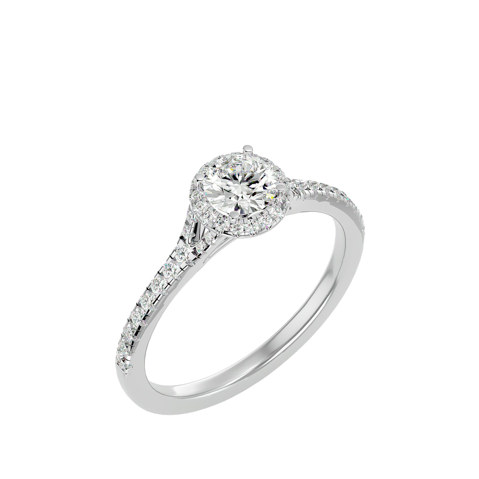 Ava Solitaire Halo Ring