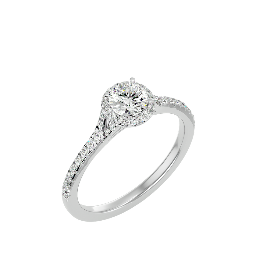 Ava Solitaire Halo Ring