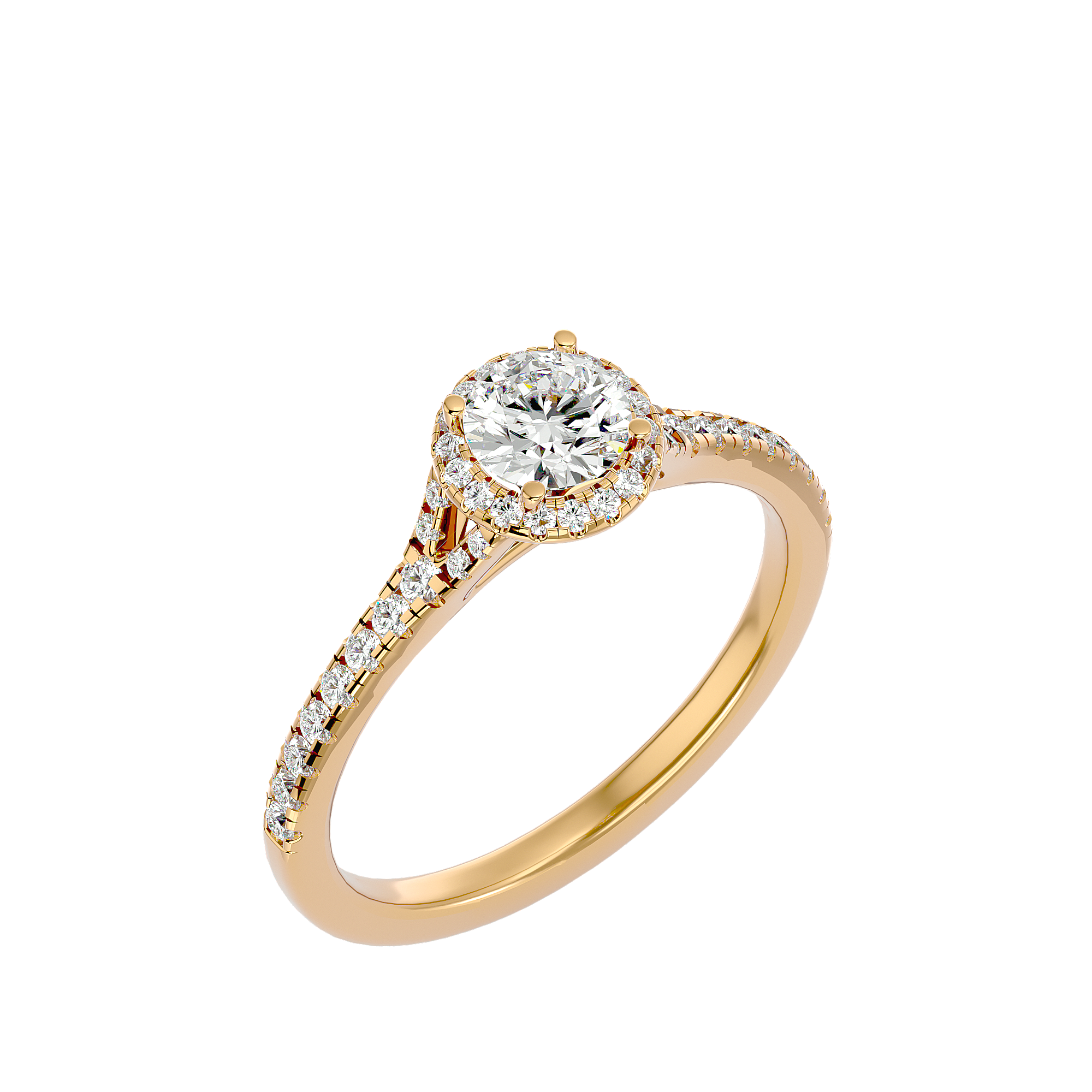 Ava Solitaire Halo Ring