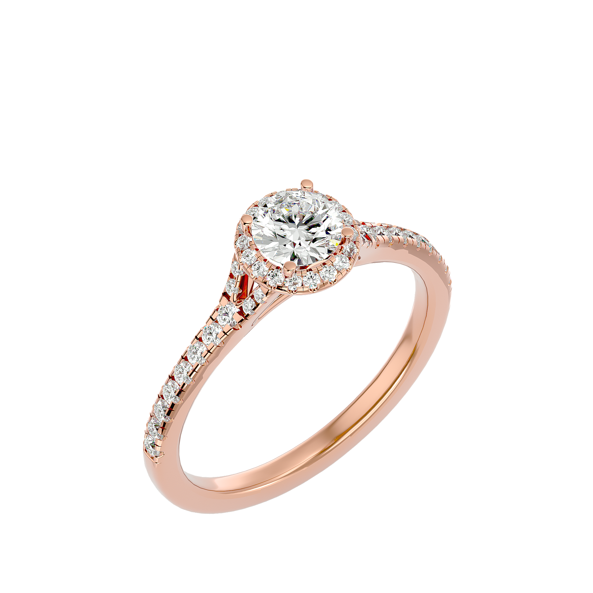 Ava Solitaire Halo Ring