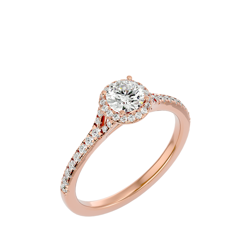 Ava Solitaire Halo Ring
