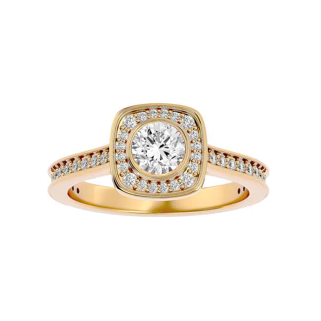 Melrose Solitaire Halo Ring