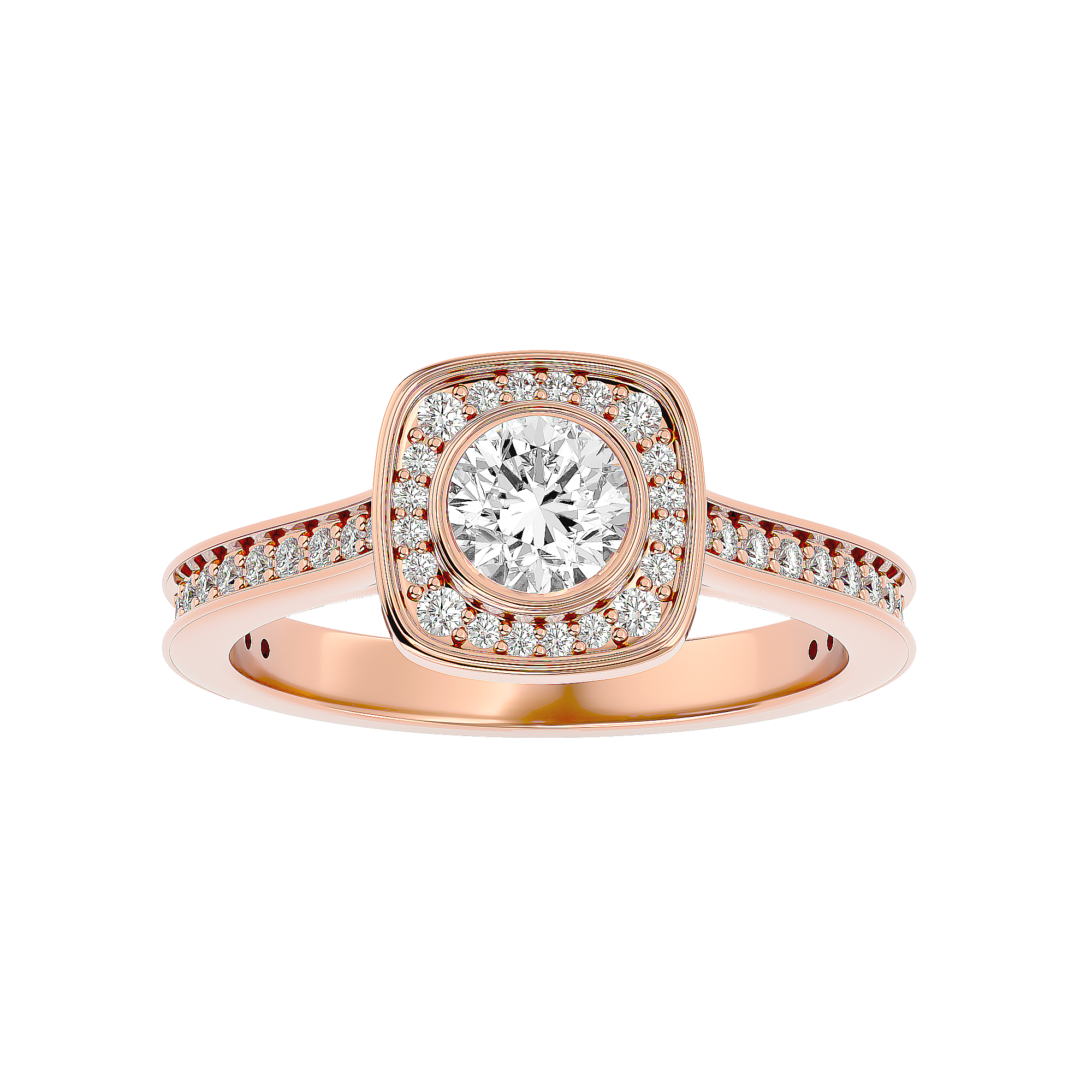 Melrose Solitaire Halo Ring