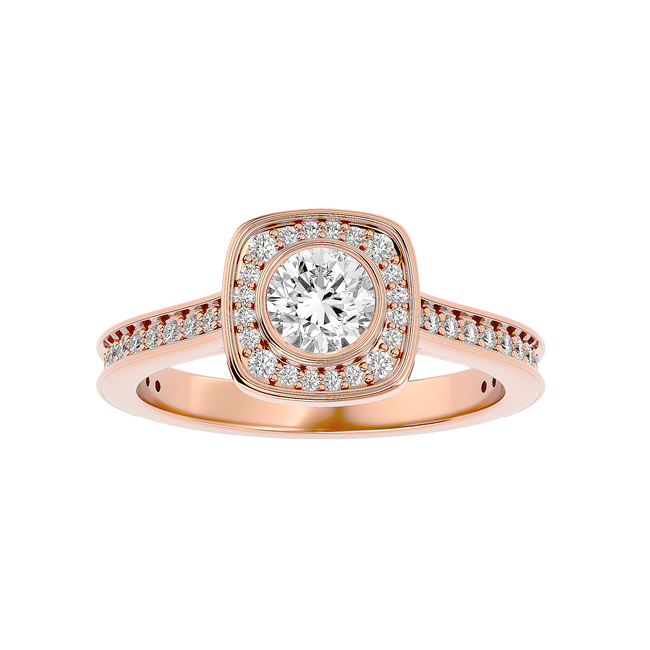 Melrose Solitaire Halo Ring