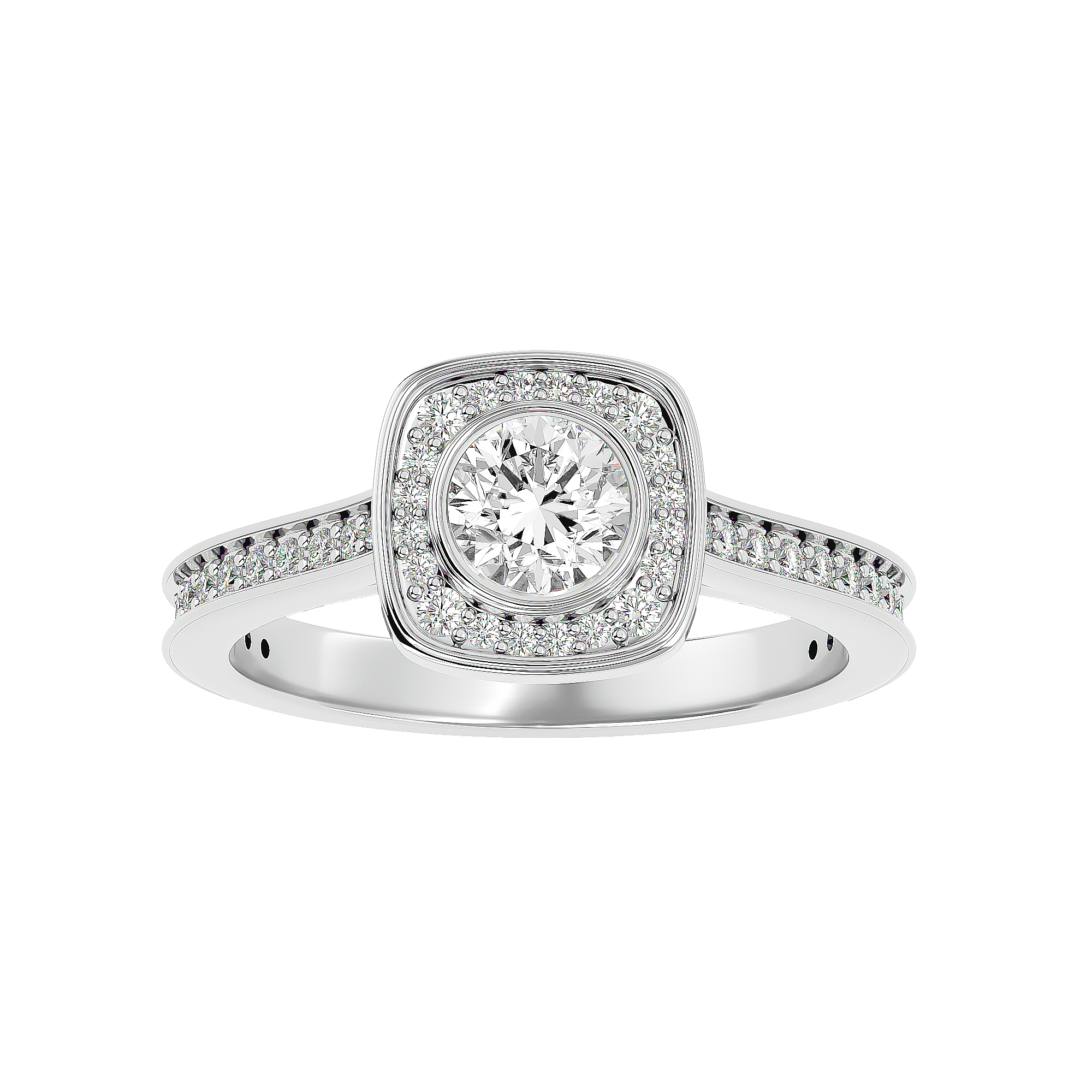 Melrose Solitaire Halo Ring