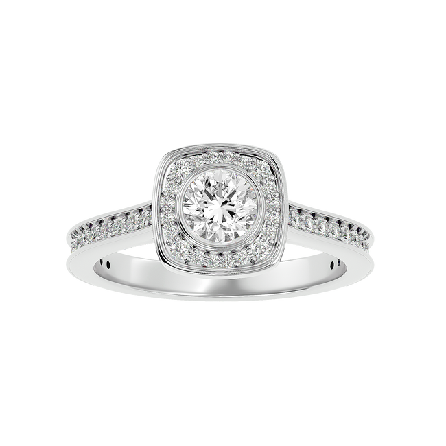 Melrose Solitaire Halo Ring