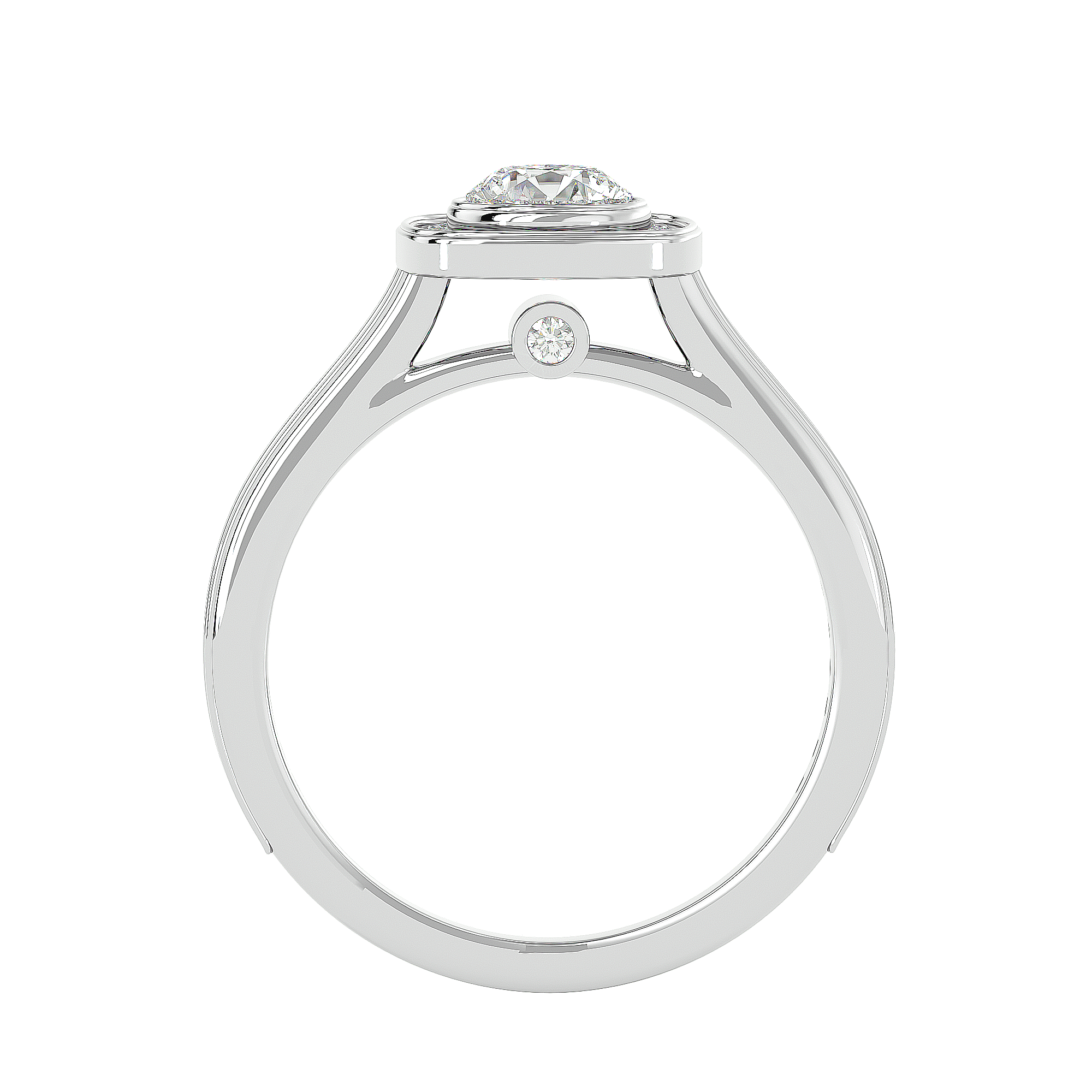 Melrose Solitaire Halo Ring