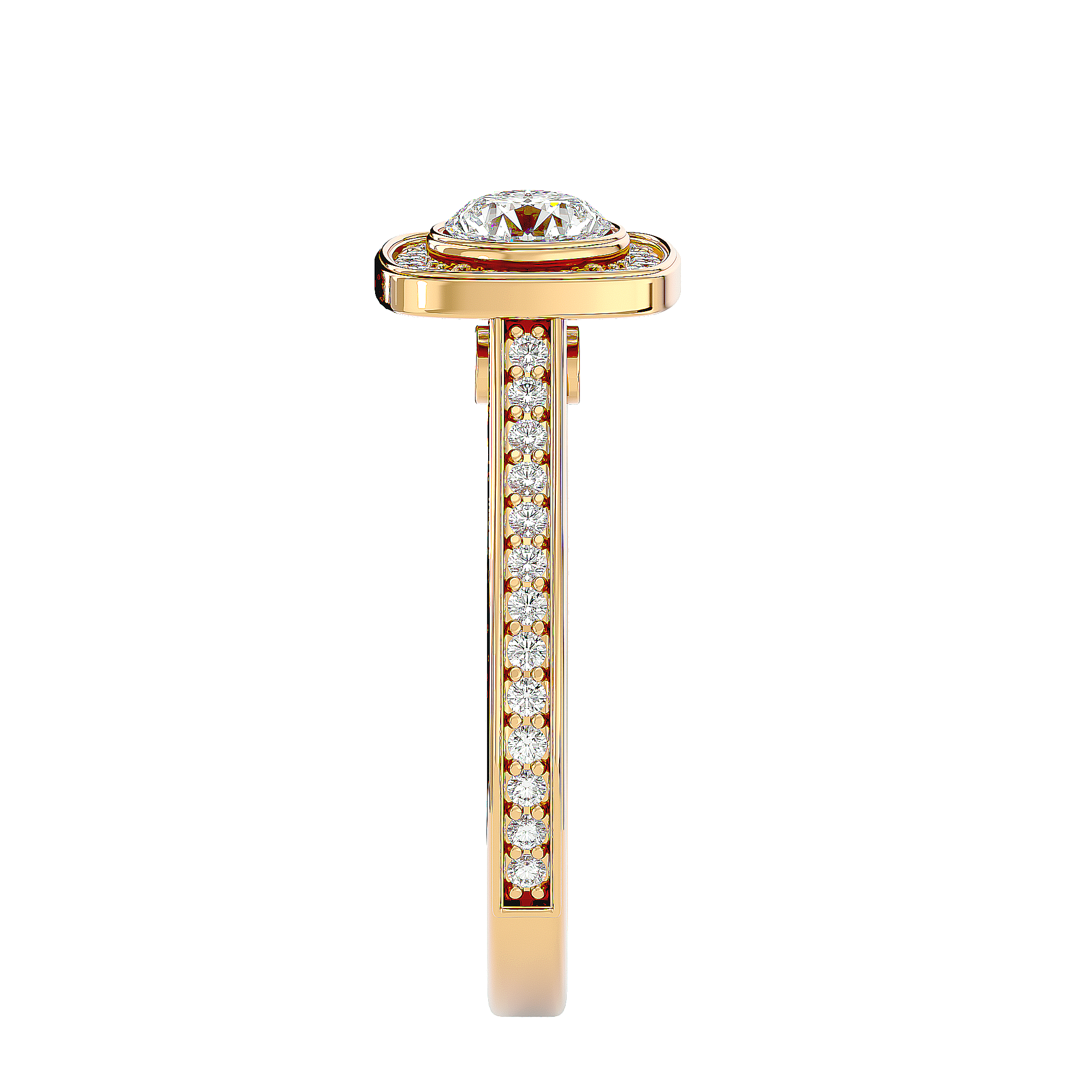 Melrose Solitaire Halo Ring