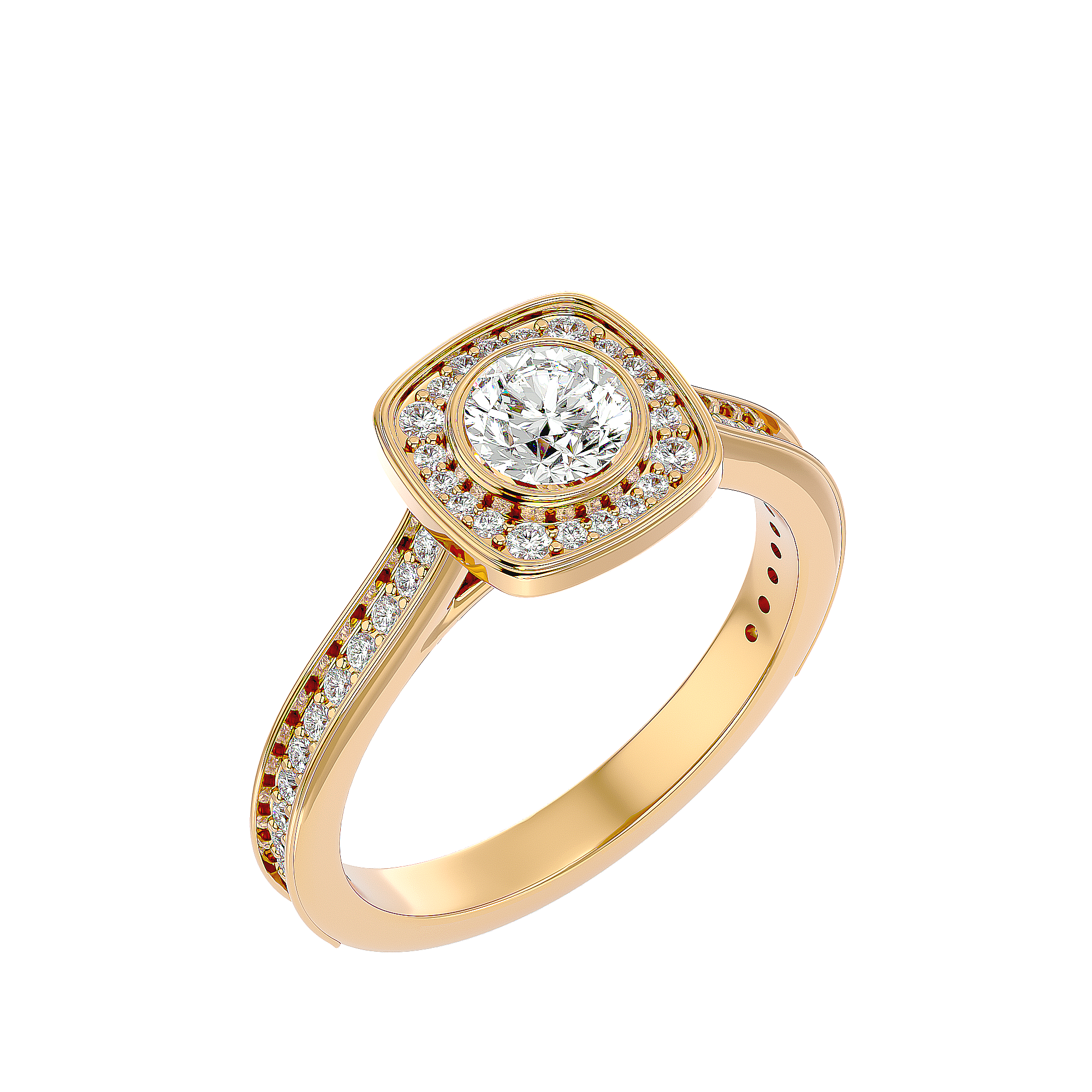 Melrose Solitaire Halo Ring