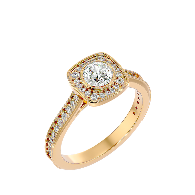 Melrose Solitaire Halo Ring