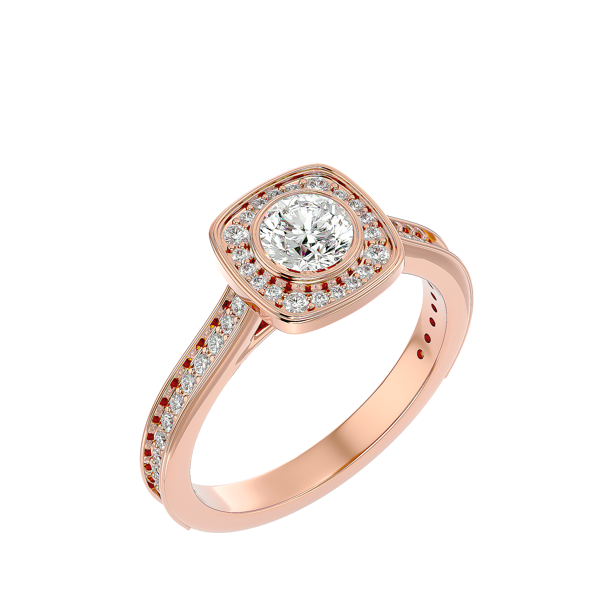 Melrose Solitaire Halo Ring