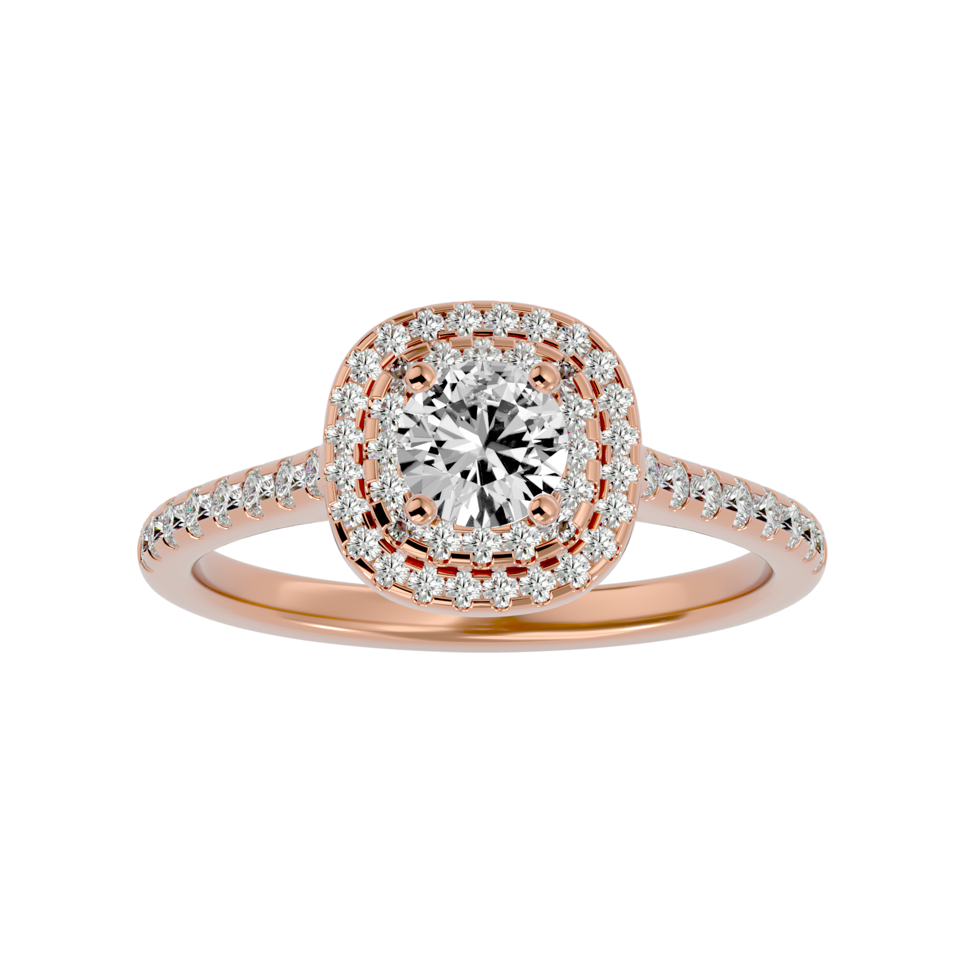 Aura Solitaire Halo Ring