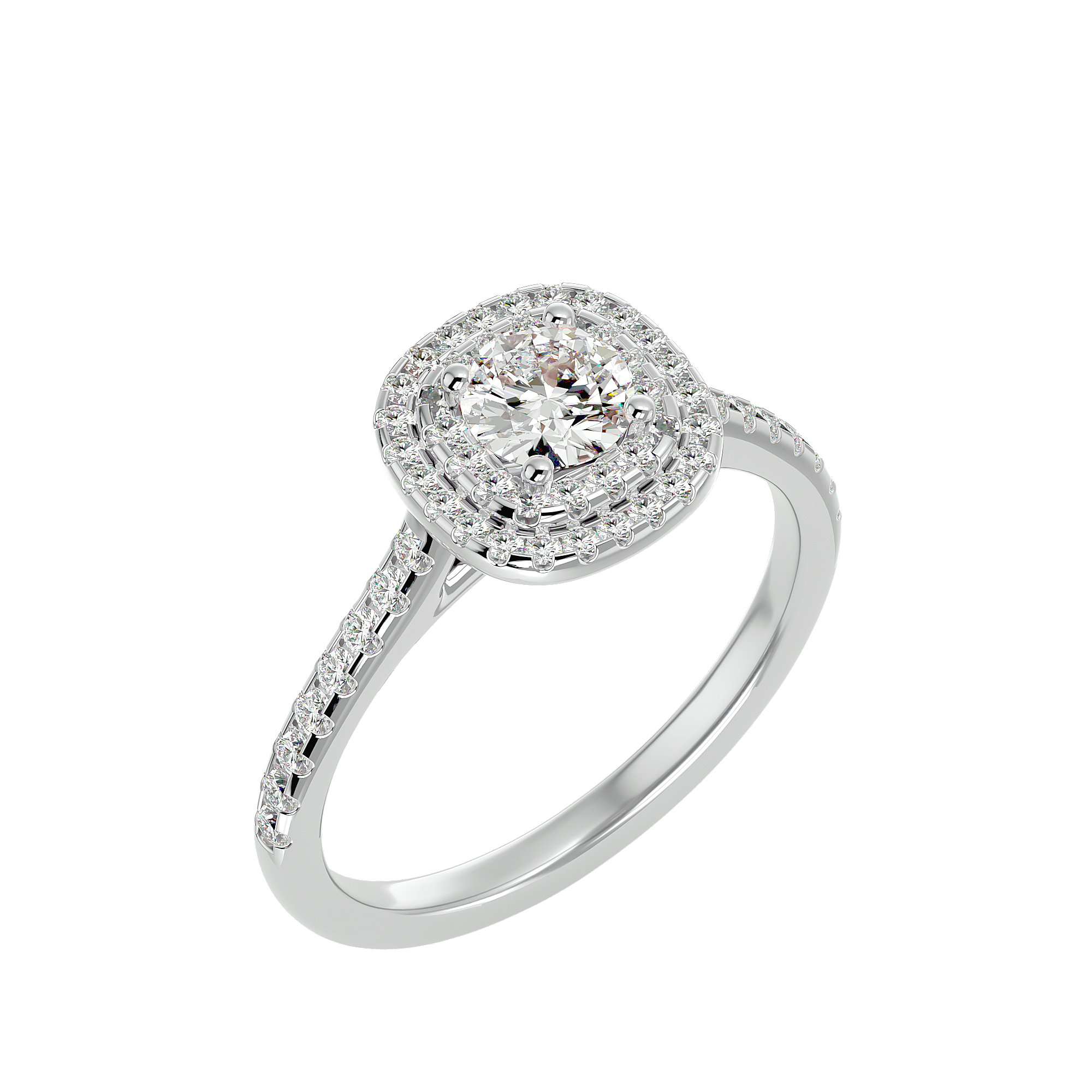 Aura Solitaire Halo Ring