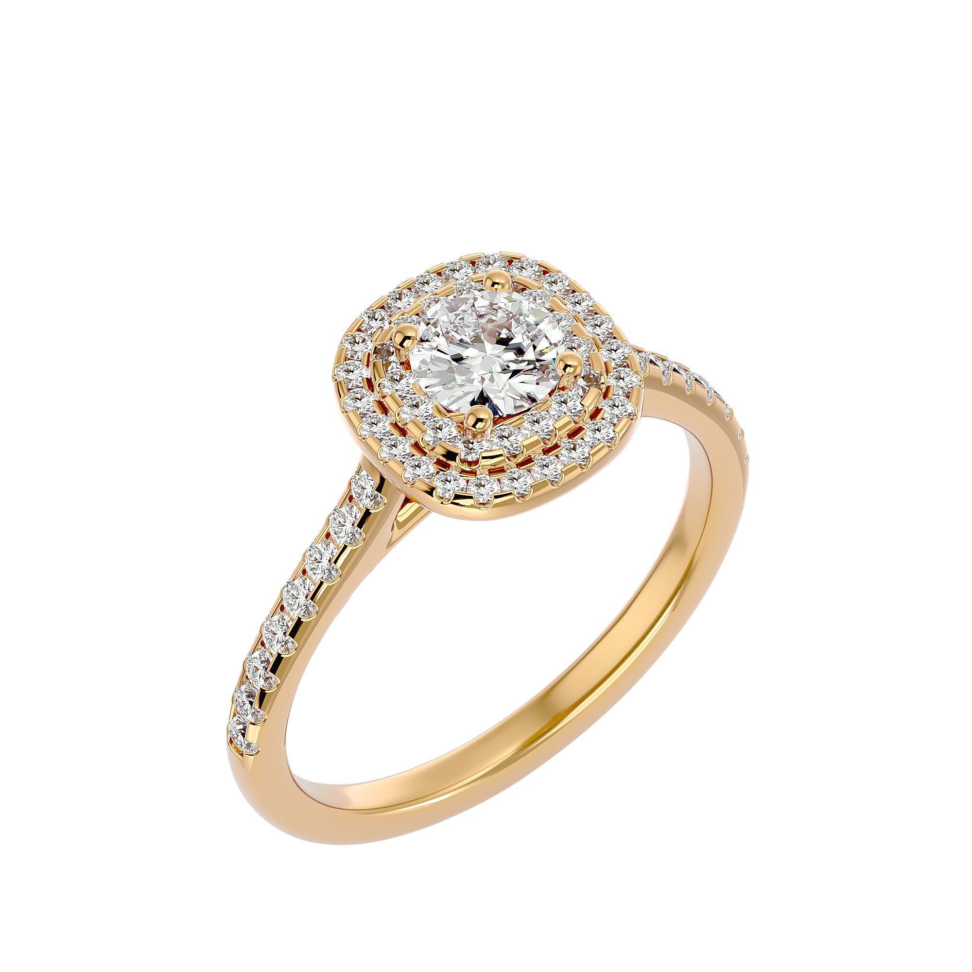 Aura Solitaire Halo Ring