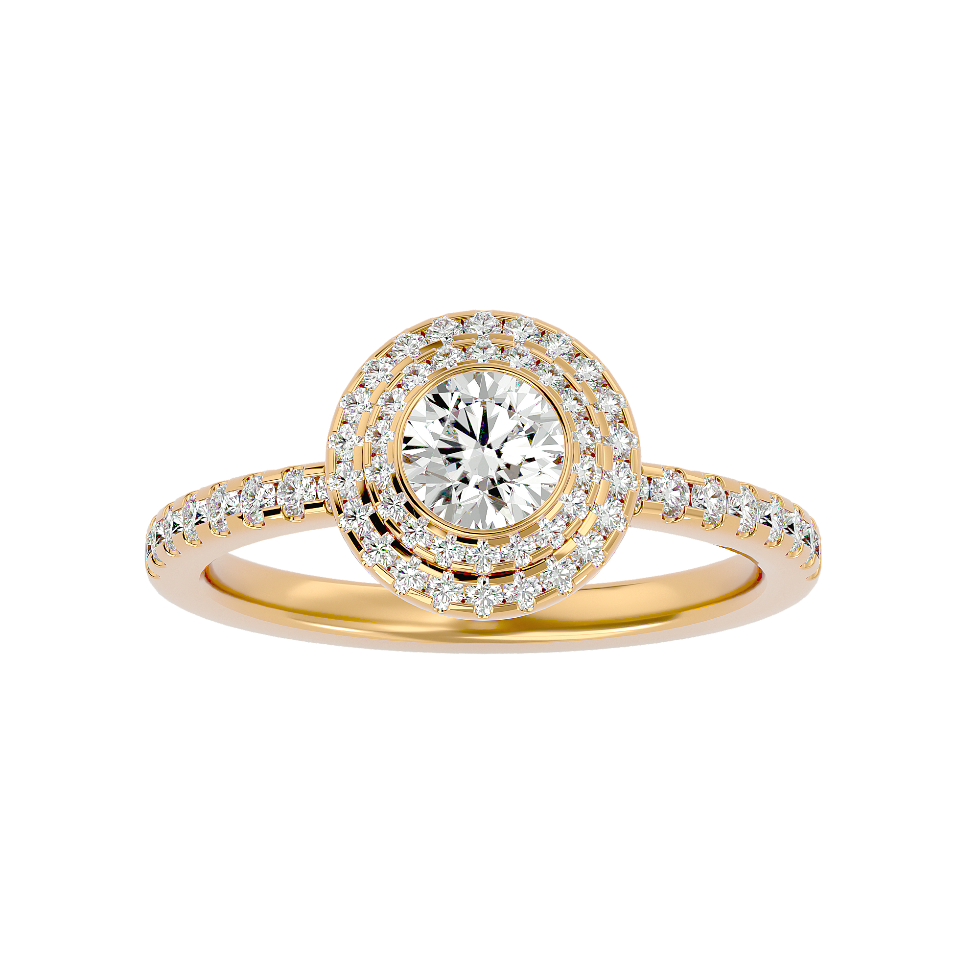 Crestora Solitaire Halo Ring
