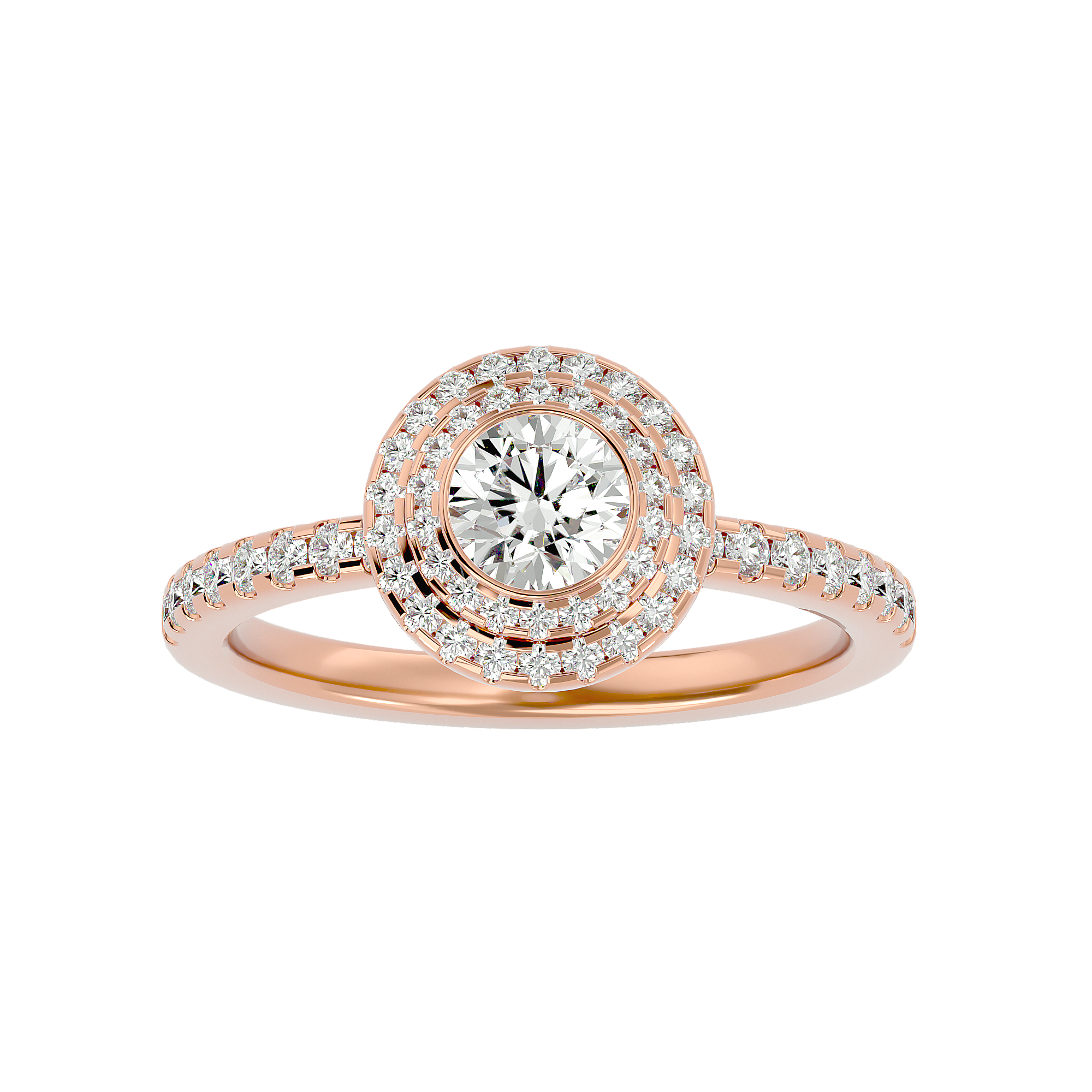 Crestora Solitaire Halo Ring