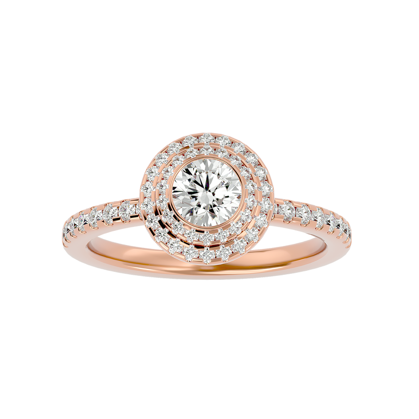 Crestora Solitaire Halo Ring