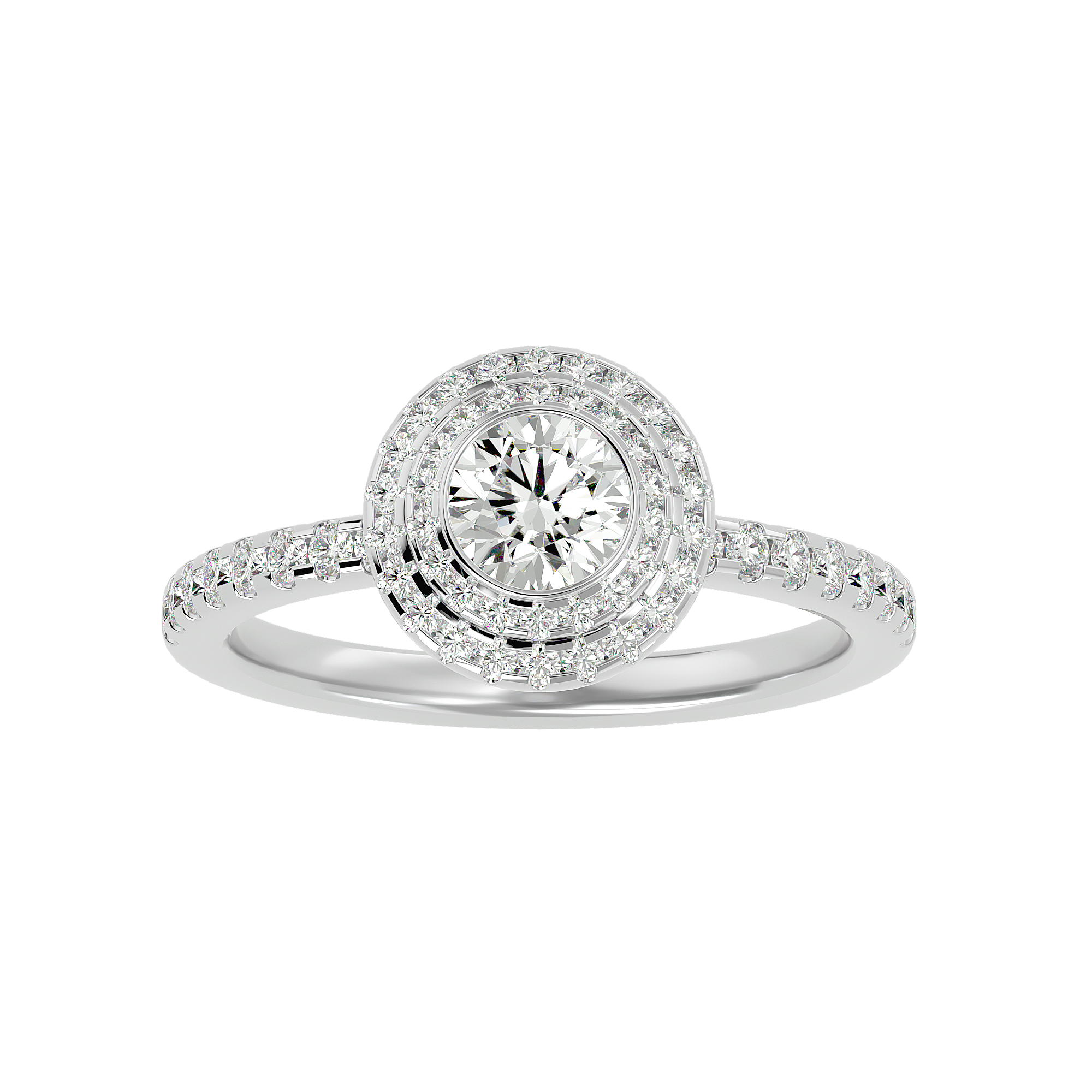 Crestora Solitaire Halo Ring