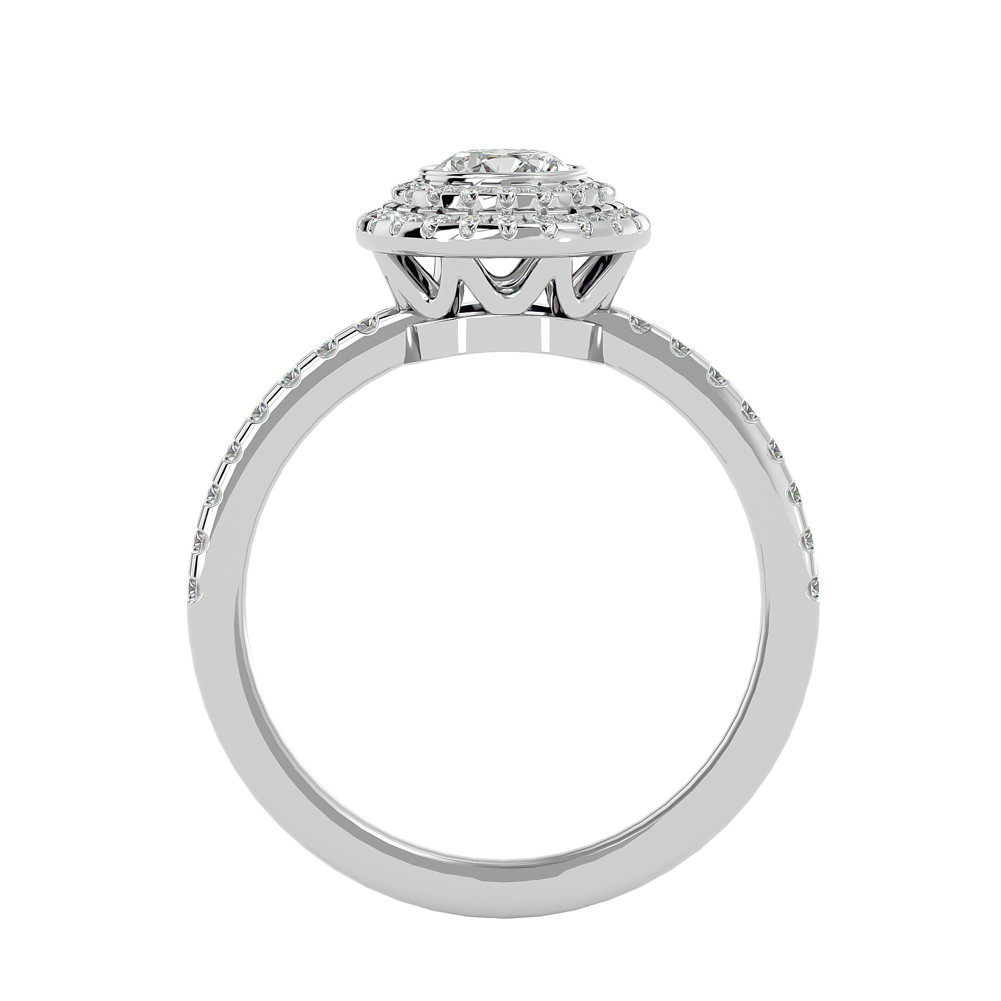 Crestora Solitaire Halo Ring