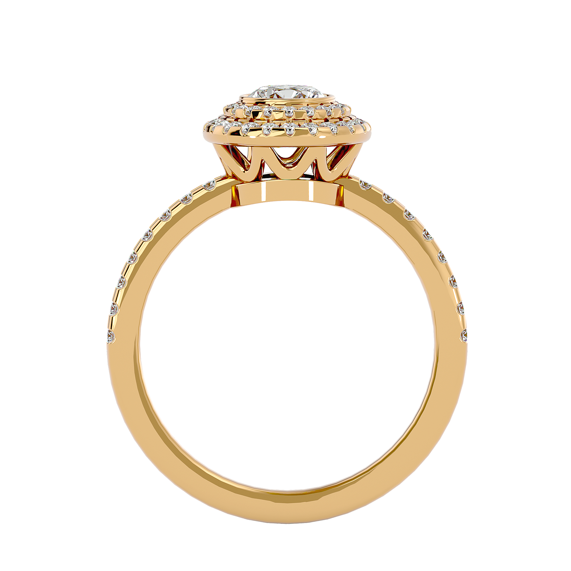 Crestora Solitaire Halo Ring
