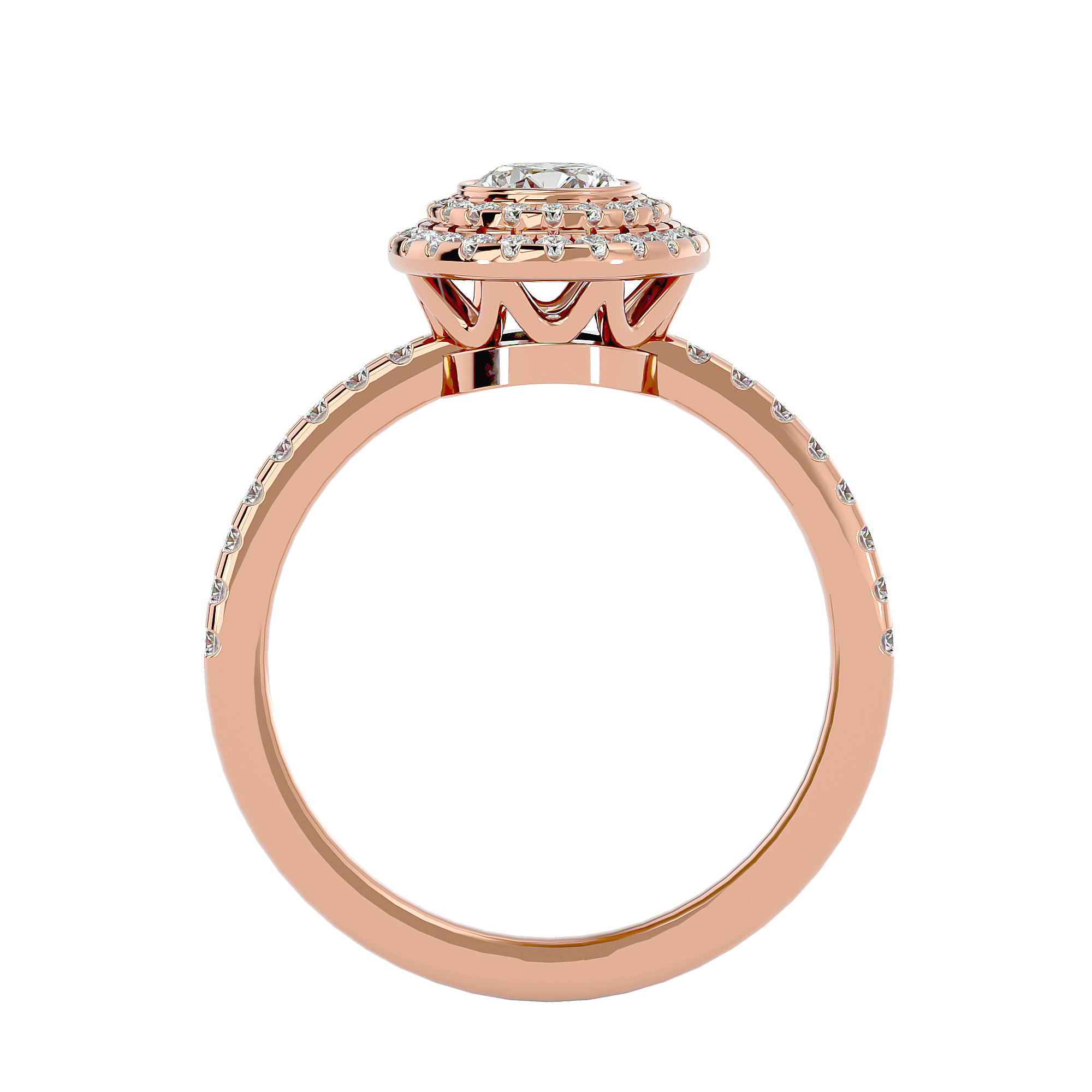Crestora Solitaire Halo Ring