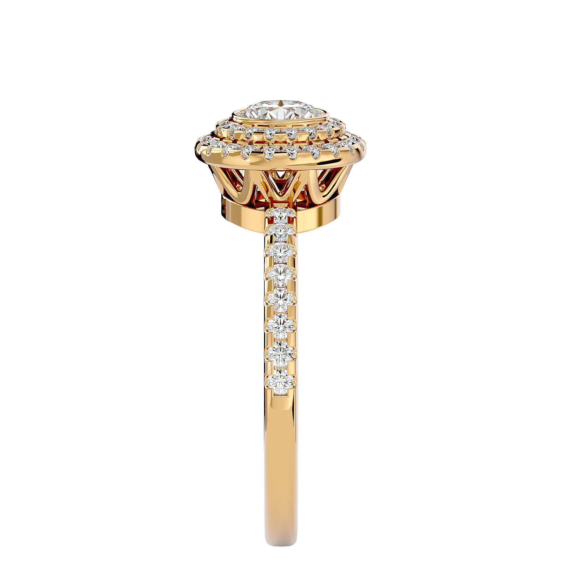 Crestora Solitaire Halo Ring