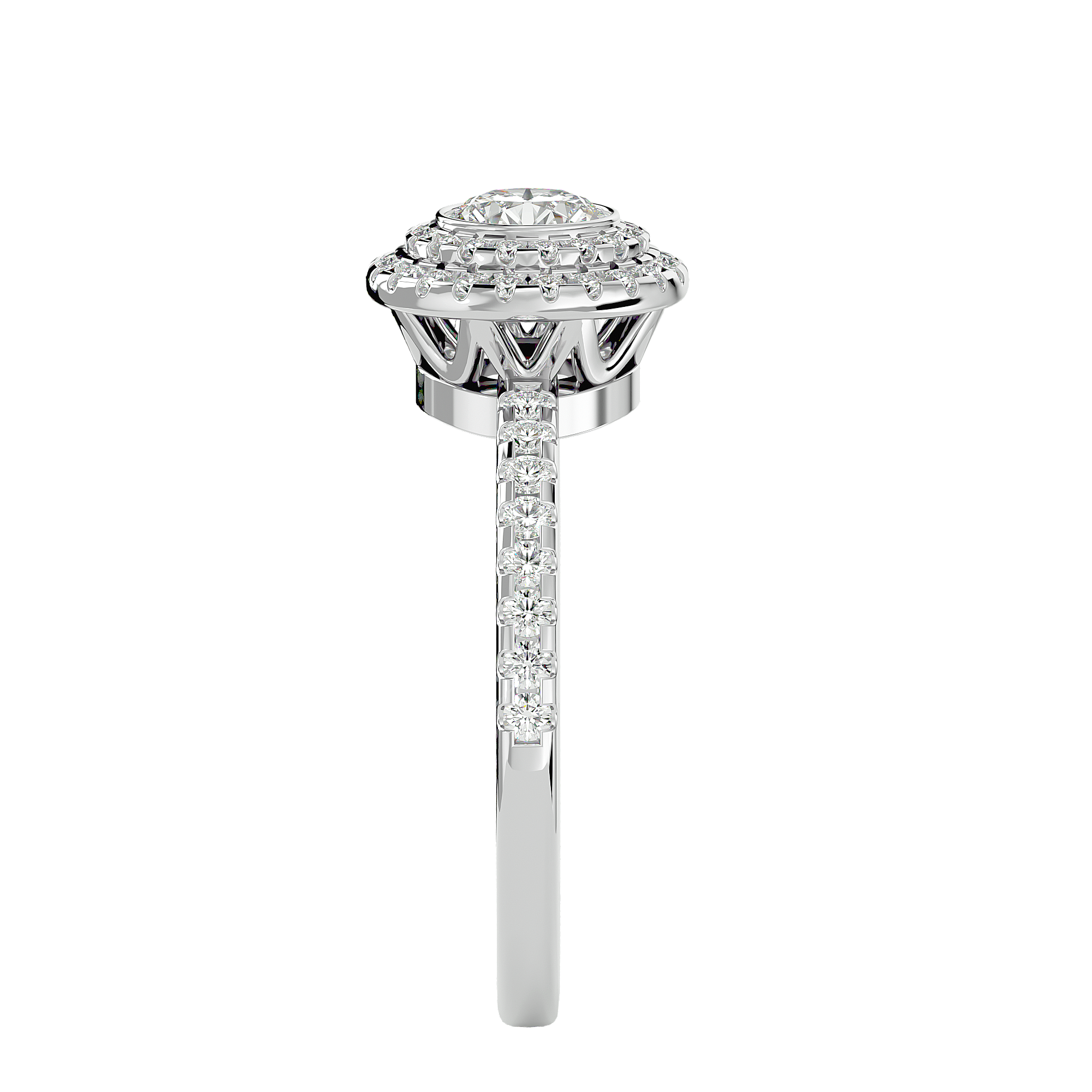 Crestora Solitaire Halo Ring