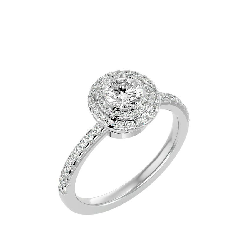 Crestora Solitaire Halo Ring